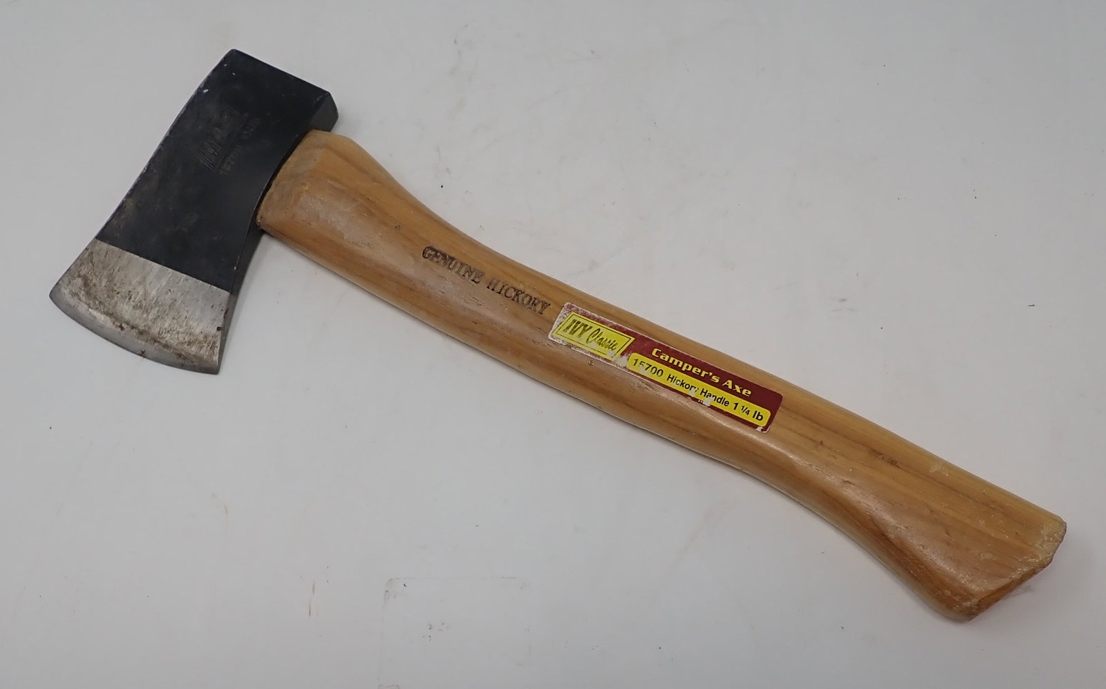 Ivy 1 1/4lb Campers Axe: Head is approx 3" x 5". Total length is 14". Shipping available