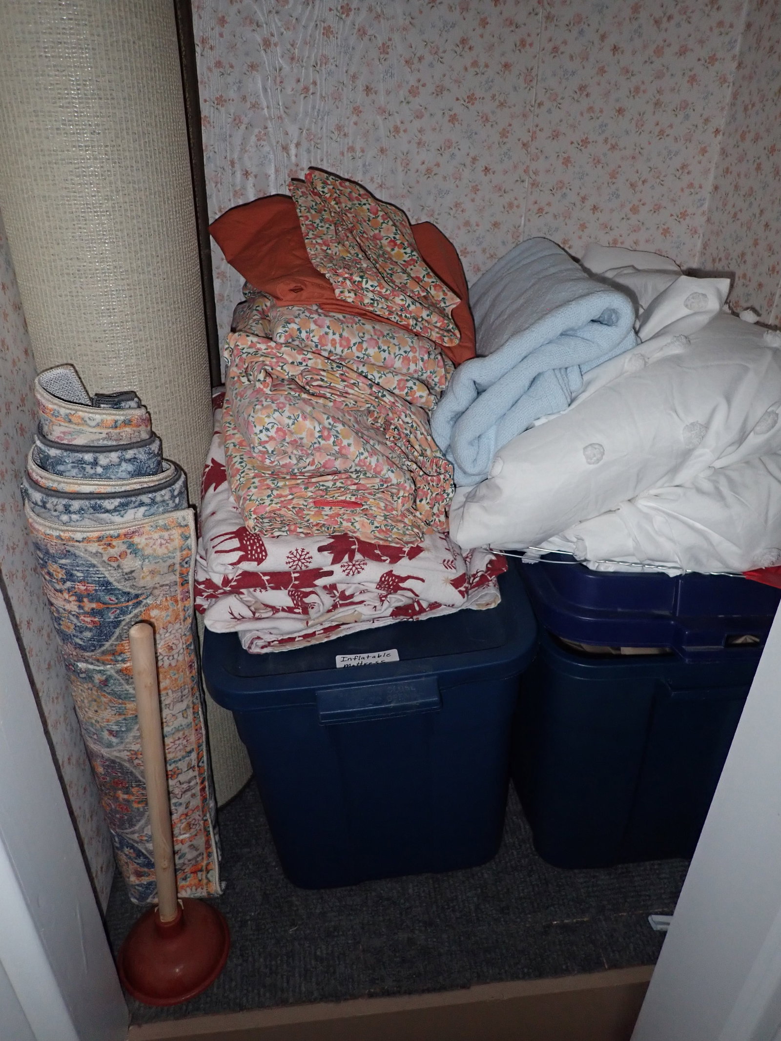 Inflatable Mattress's , Rugs, Sheets, & Misc: Take what you want and leave the rest. NO in house shipping ! Buyer to remove from second floor, with tight curved steps ! No in house shipping !