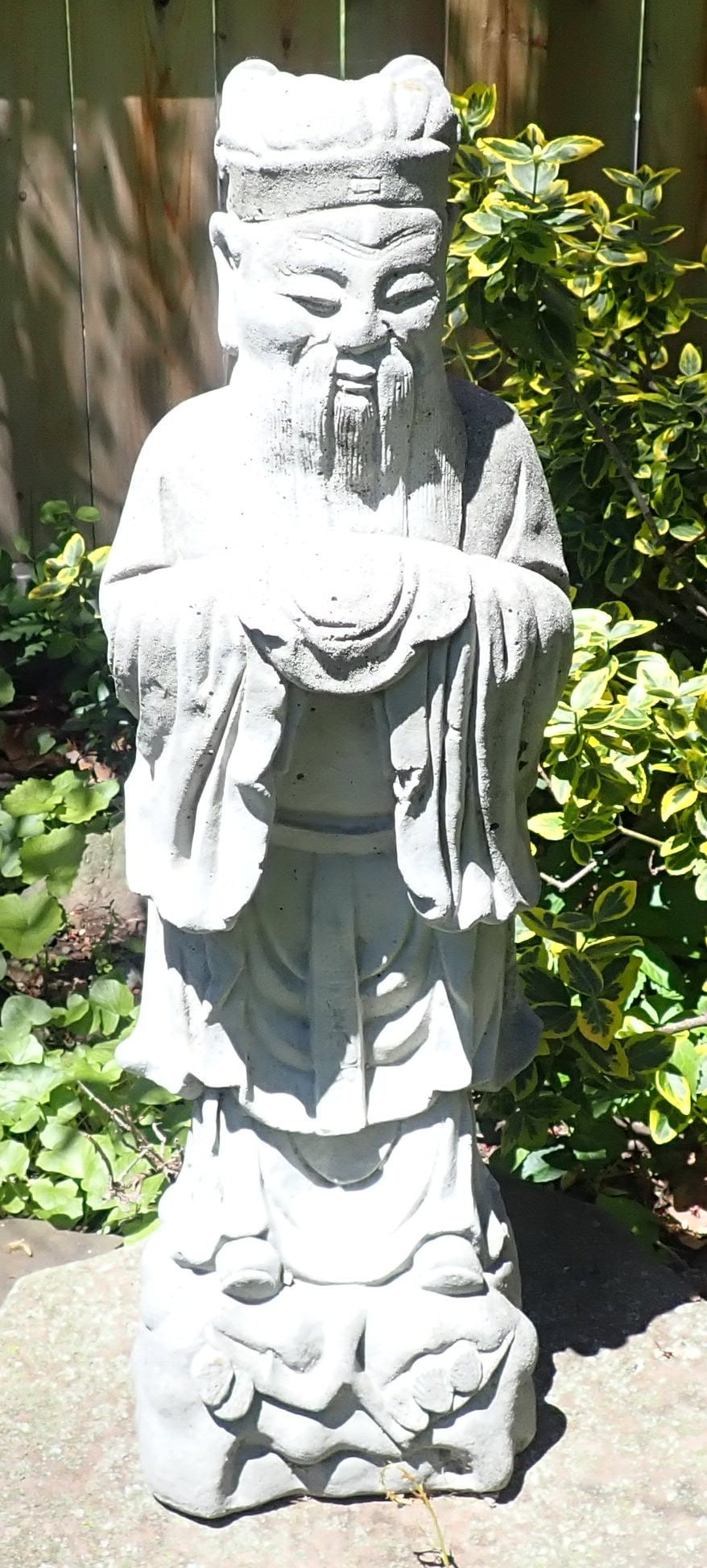 China Man Concrete Garden Statue: Approx 24" tall. No in house shipping !
