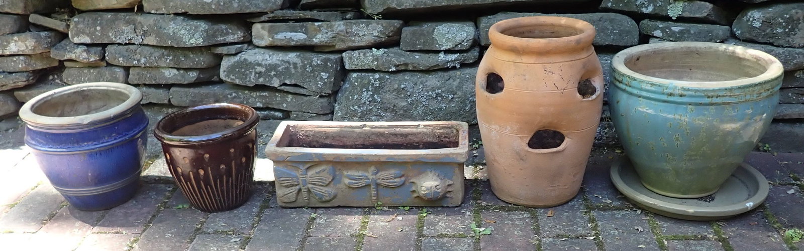 5 Planters: Tallest is approx 13" tall. No in house shipping !