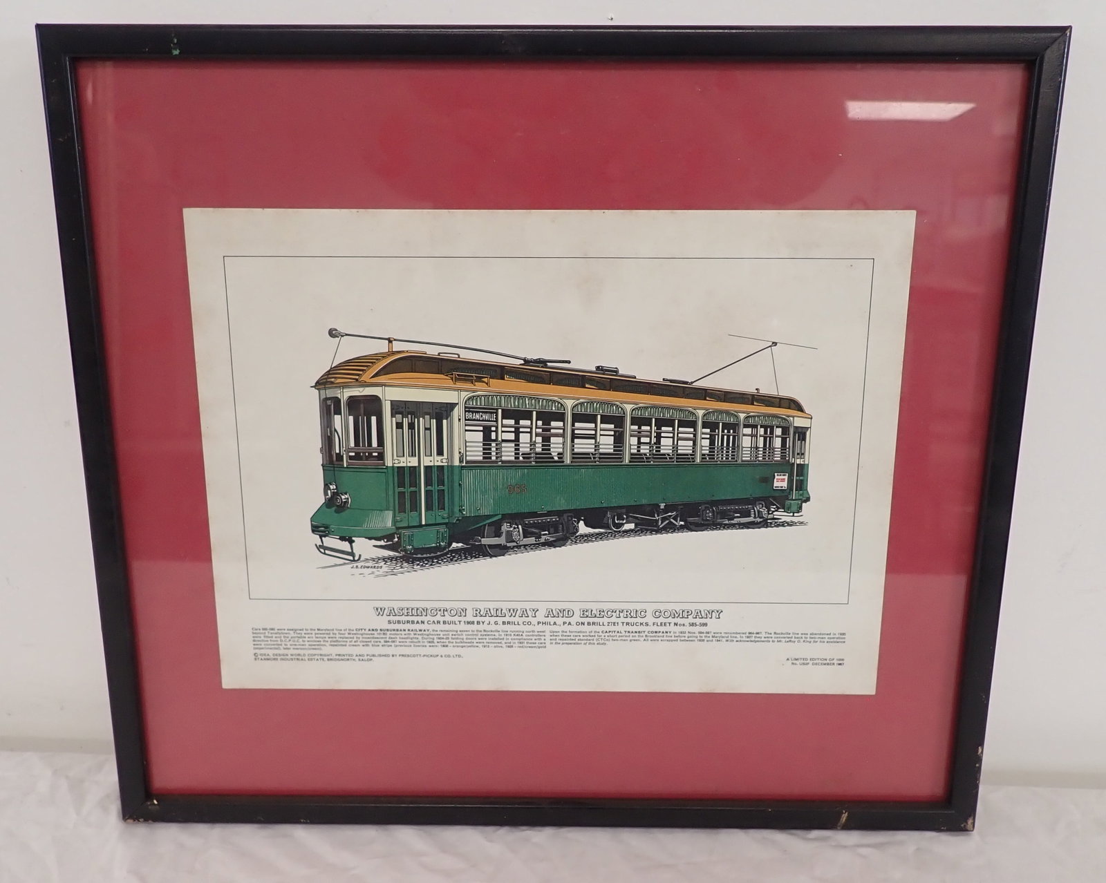 Washington Railway & Electric Company Print: Apprx 14 3/4" x 16 3/4". Shipping available
