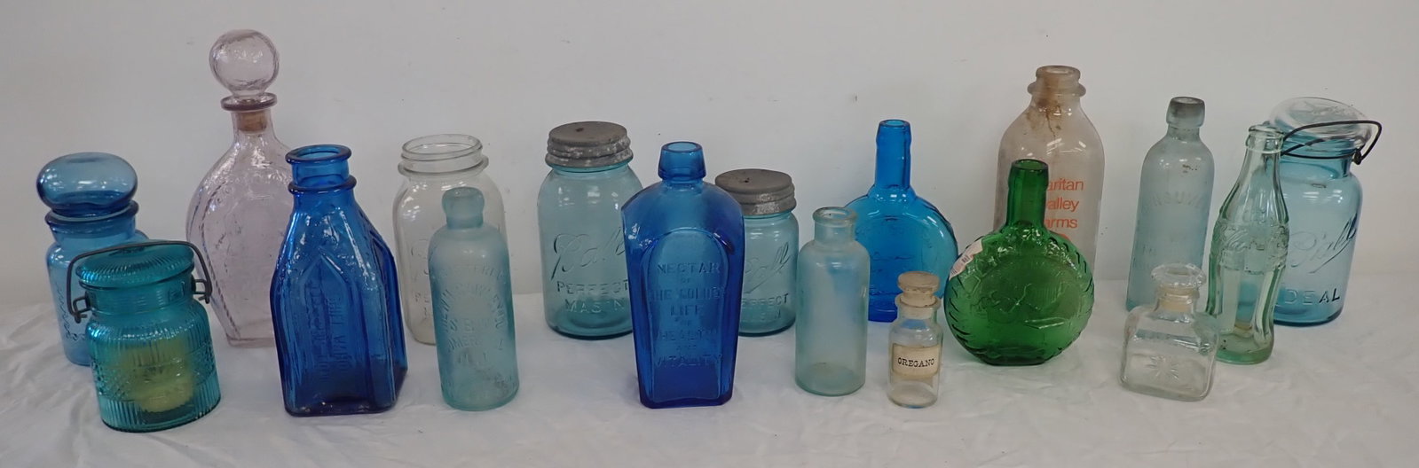 Bottles & Jars: Tallest is approx 11" tall. No in house shipping !
