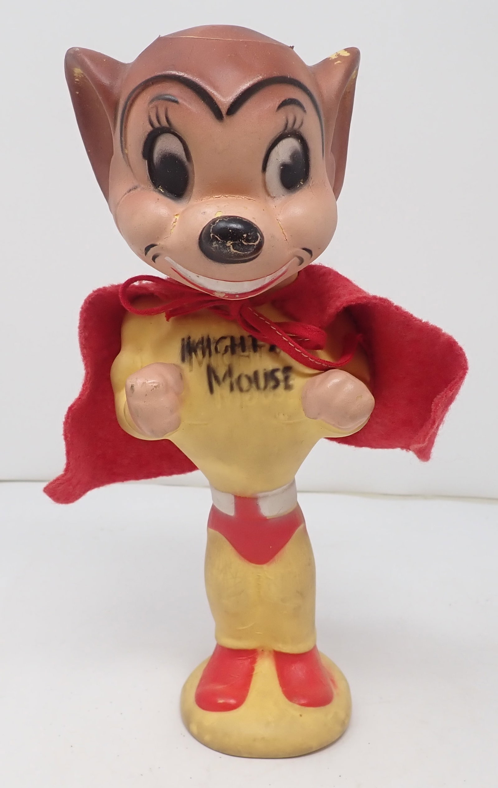Mighty Mouse Squeeze Toy: Approx 9 3/4" tall. Shipping available