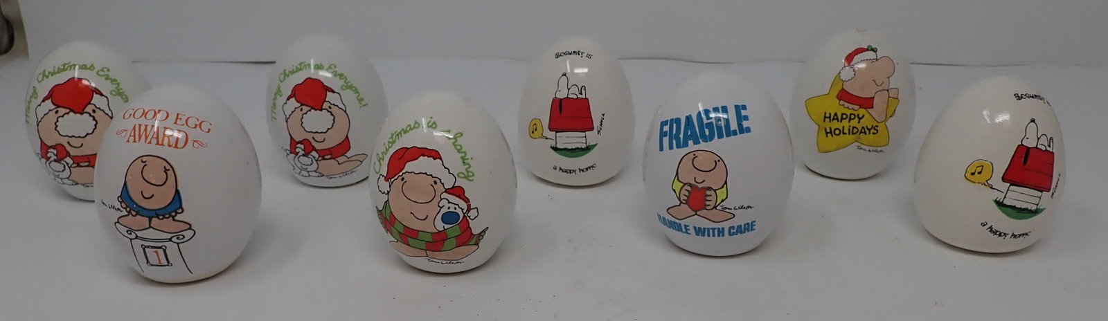 Ziggy & Snoopy Eggs: Apprx 2 1/2" tall. Shipping available