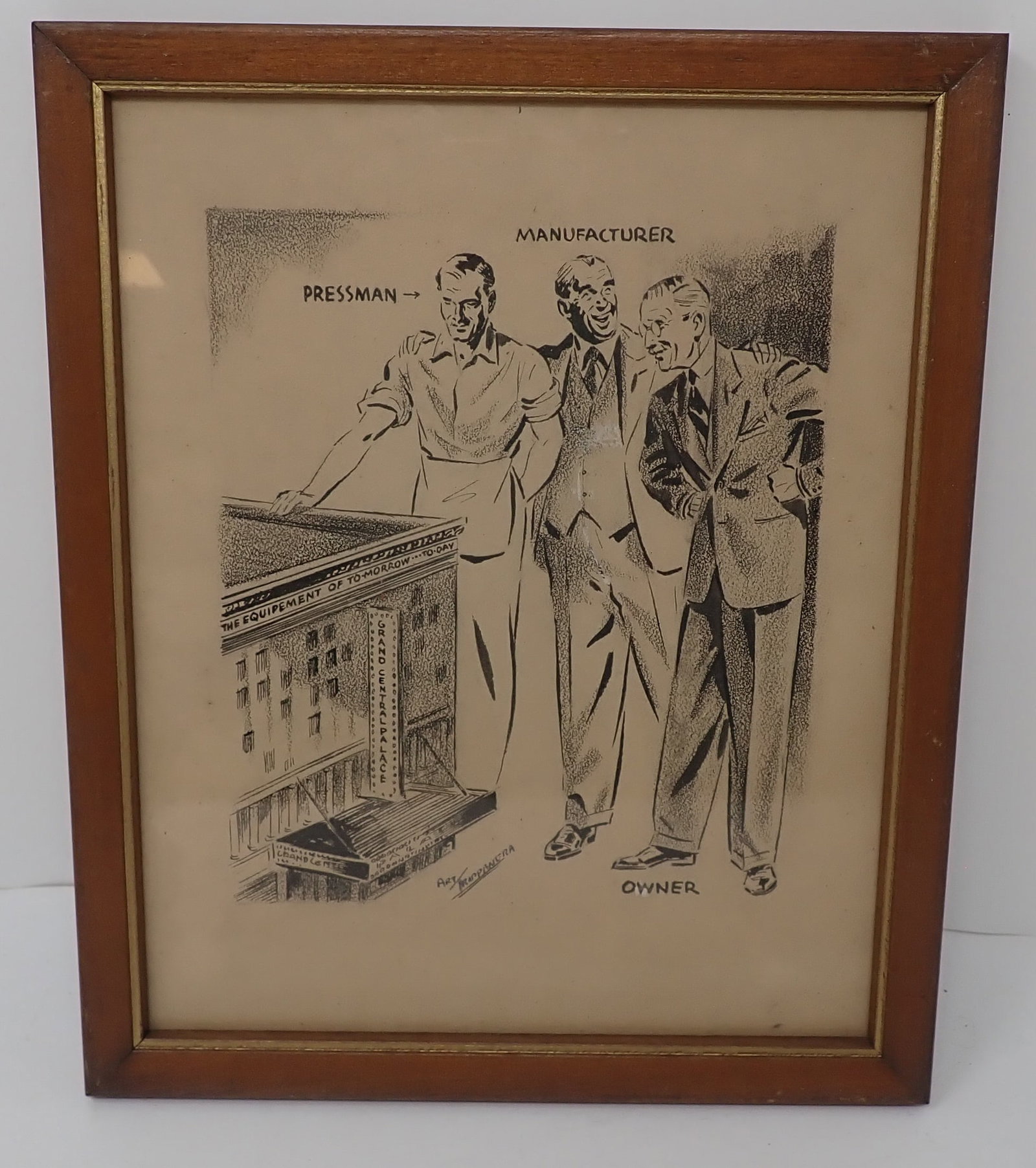 Art Trippanera Grand Central Palace Pen & Ink: Approx 9" x 11". Shipping available