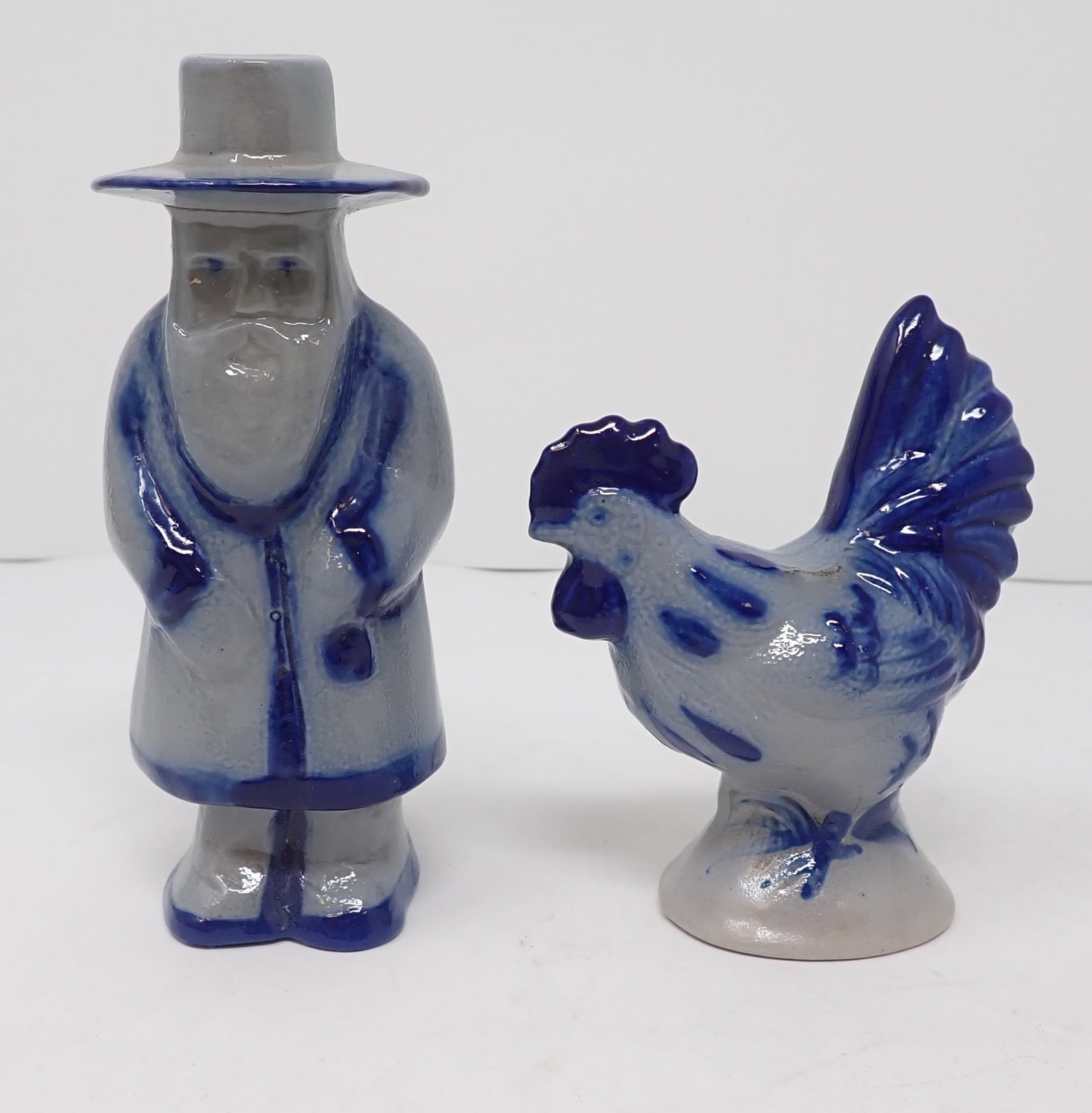 Pottery Chicken & Gentleman: Tallest is apprx 5 1/4" tall. Shipping available