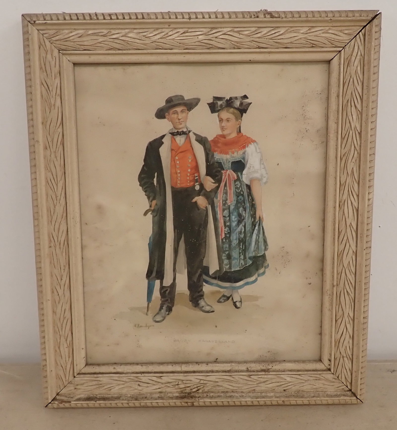 Baden-Hanauerland Watercolor: Apprx 11 1/2" x 13 1/2". Shipping available