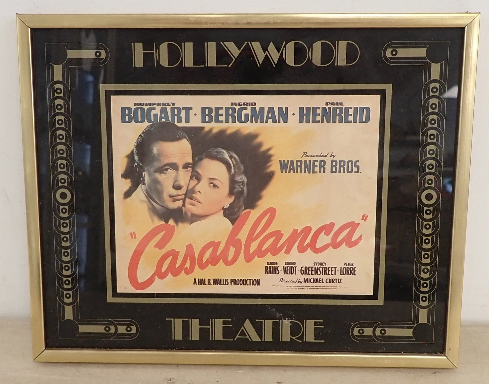 Hollywood Theatre Casablanca Print: Apprx 8 1/4" x 10 1/4". Shipping available