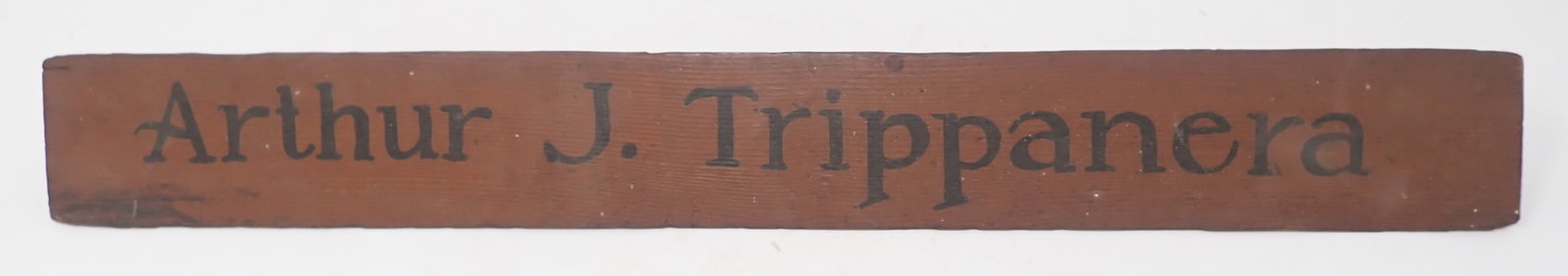 Arthur Trippanera Desk Top Marker: Apprx 18 1/2" long and 1 1/2" tall. Shipping available