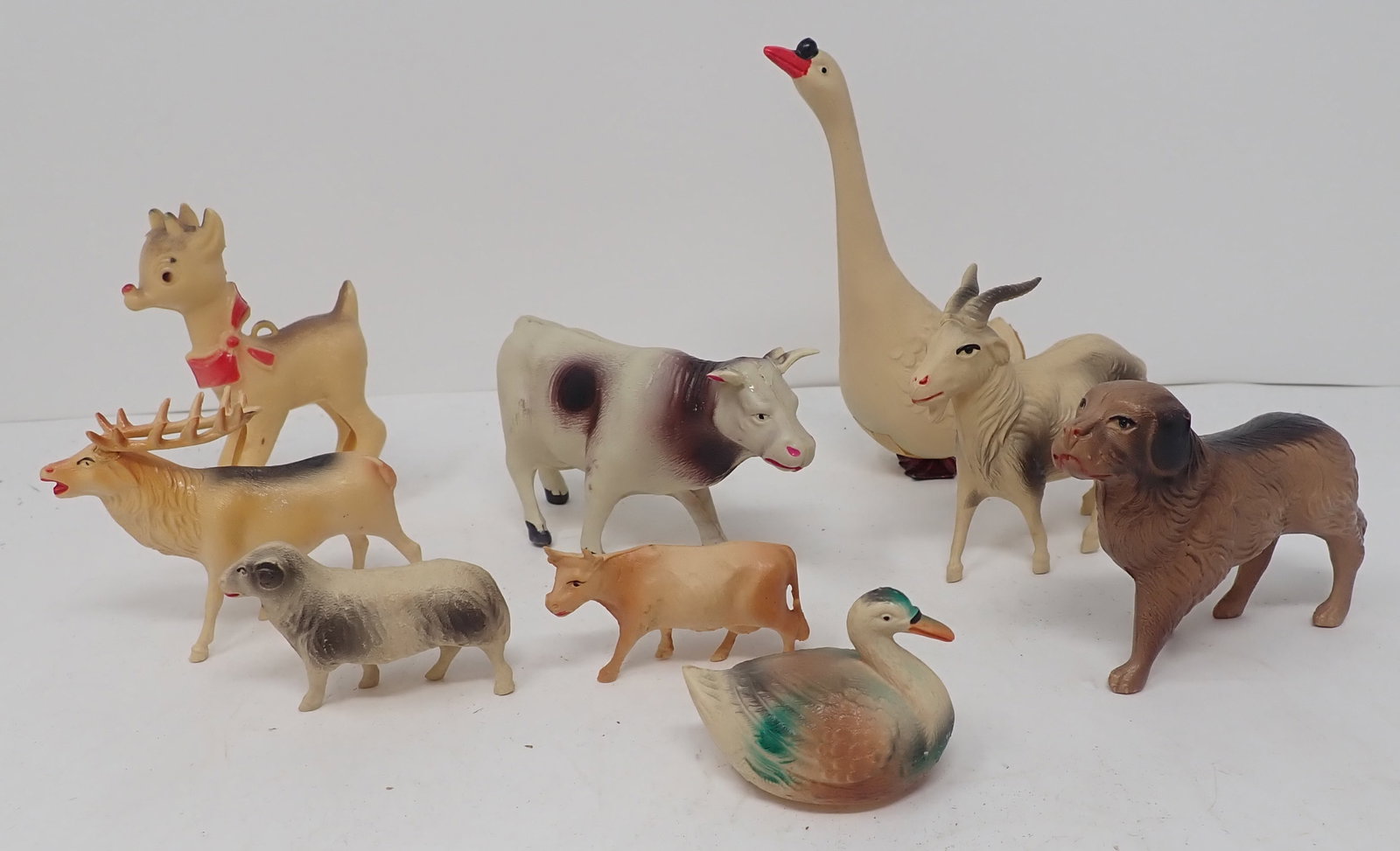 Celluloid & Plastic Animal Figures: Tallest is approx 5 1/8". Shipping available