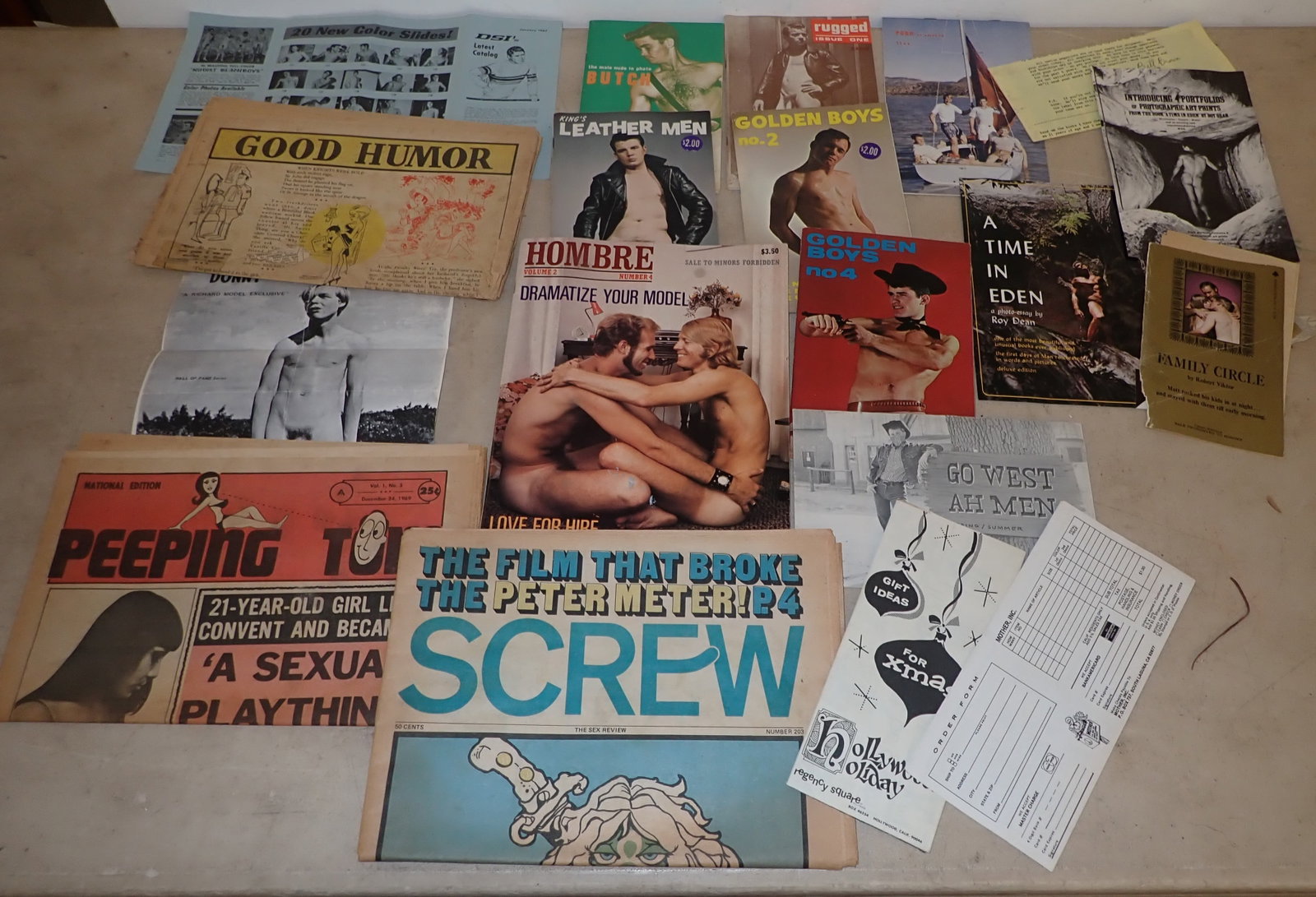 Adult Magazines incl Butch , Leather Men, & Hombre Gay: Shipping available