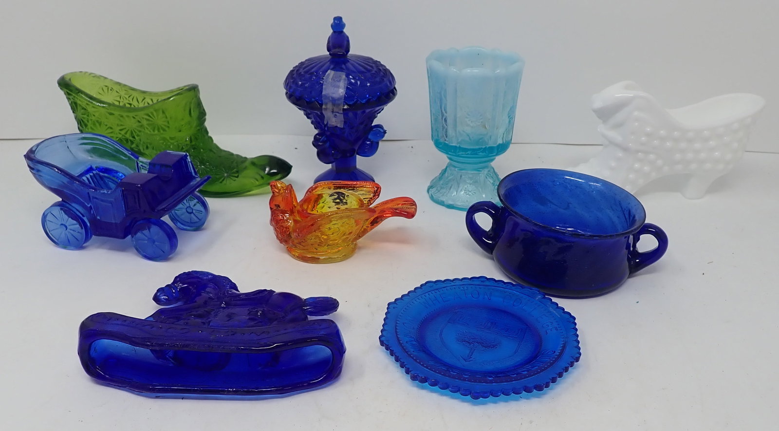Glass Boots , Toothpick Holder & Misc: Tallest is apprx 4 1/4" tall. Shipping available ($20 handling charge, plus postage)