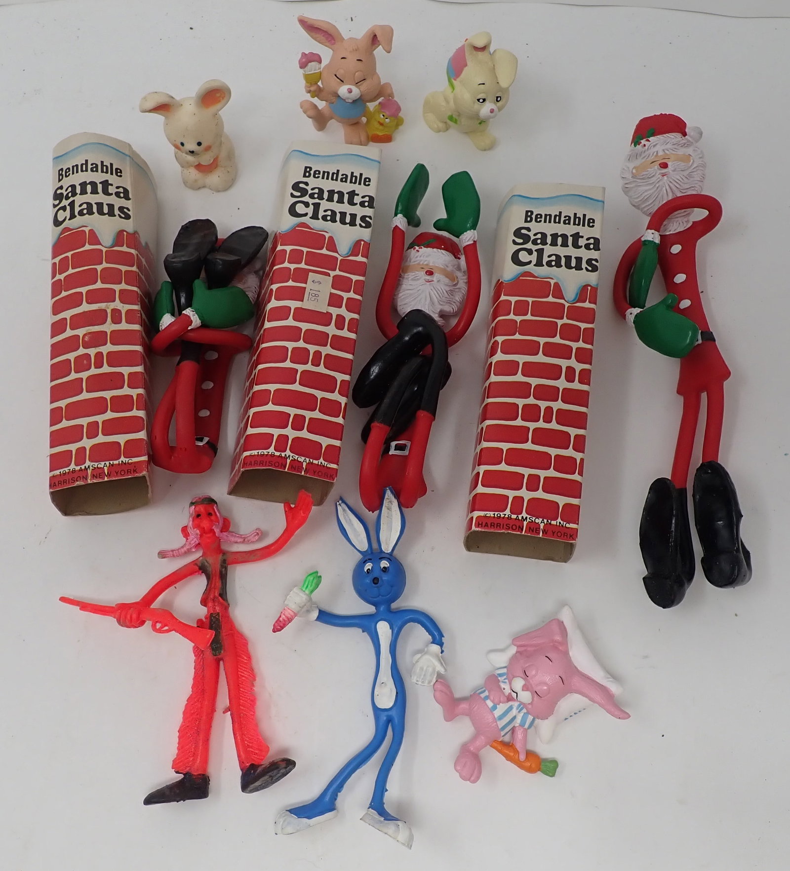 Bendable Santas & W. Berrie Rabbits: Shipping available