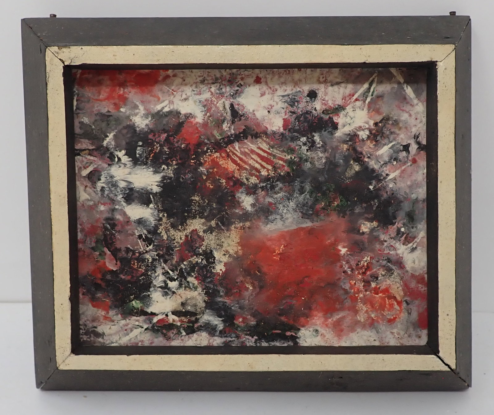 Hary Schell Abstract Oil on Board Painting: Approx 5 1/8" x 6 1/4". Shipping available