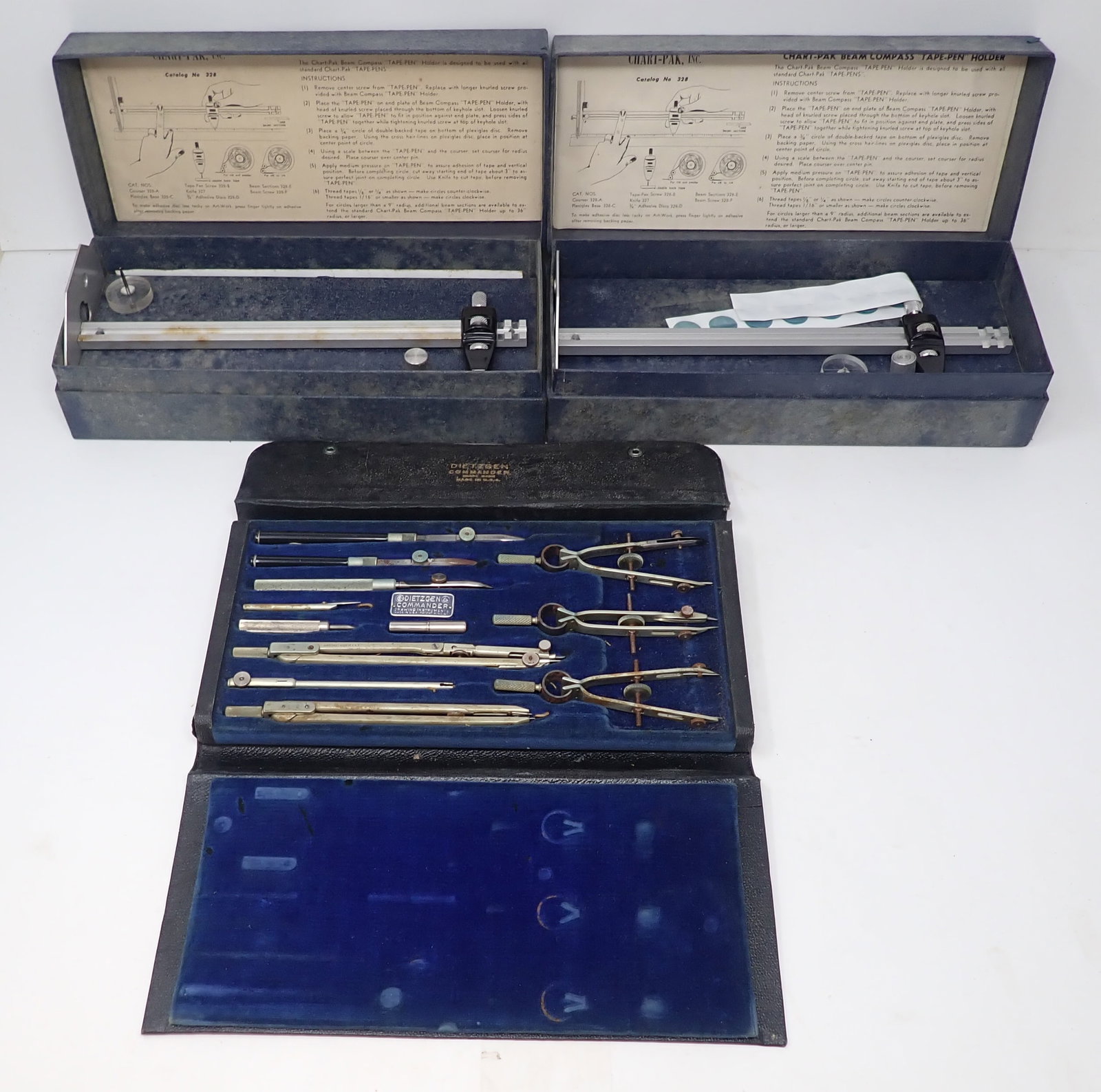 Dietzgen Commander & Chart-Pak No.328: We do not guarantee they are complete. Shipping available