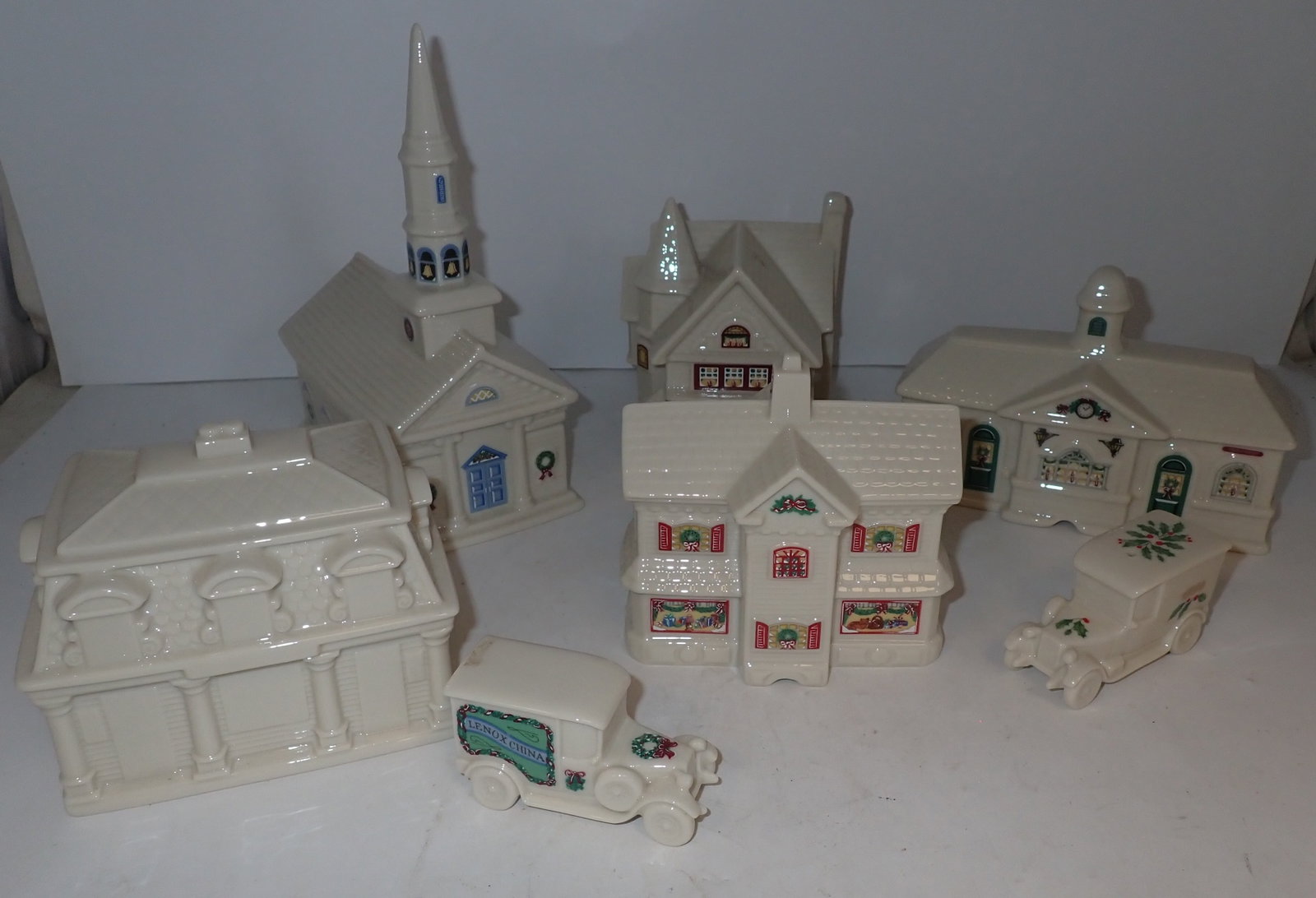 Lenox Holiday Village Houses, Buildings, Church, & Cars (1 of 3)
