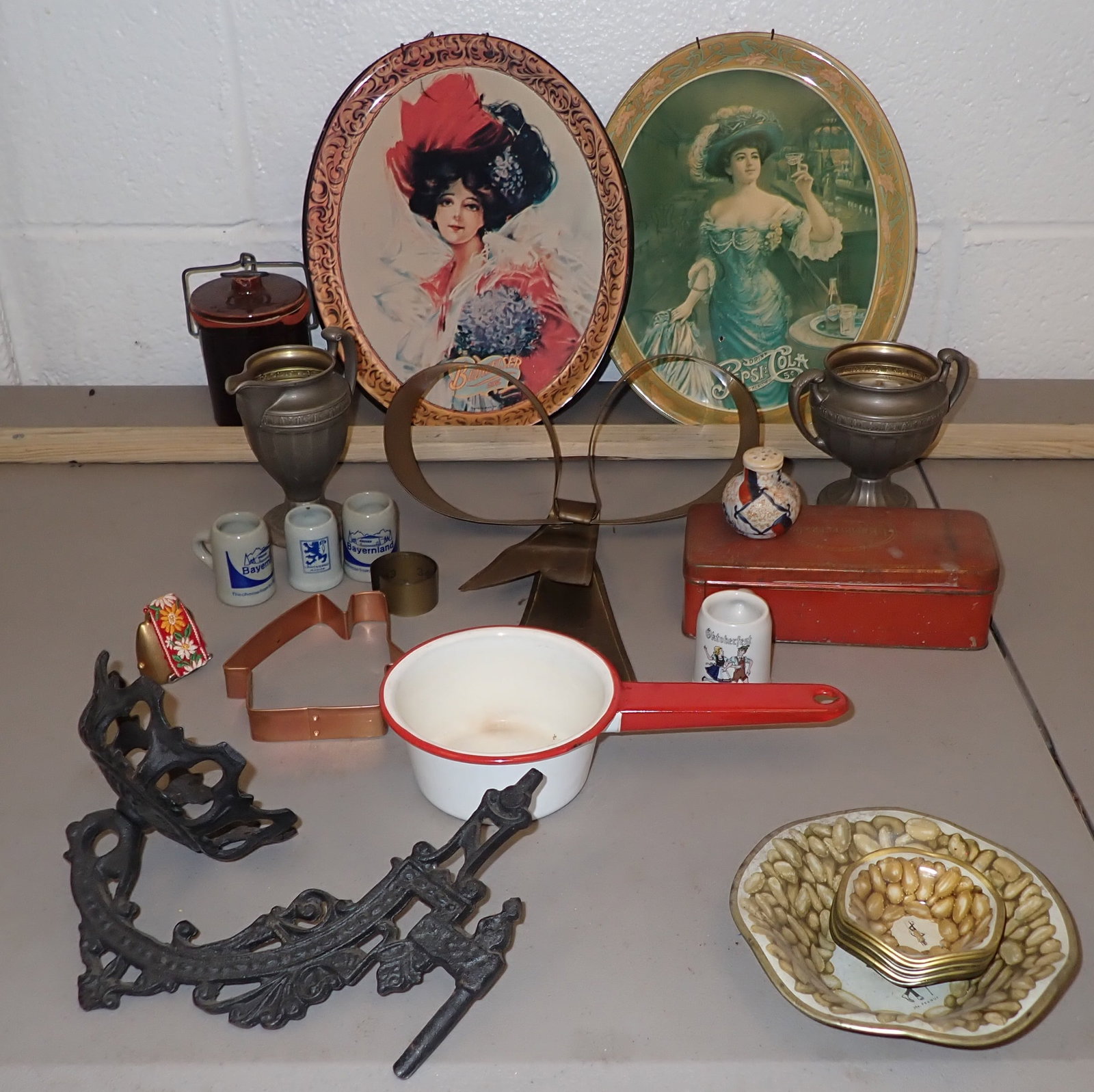 Oil Lamp Wall Bracket, Mini Steins, Repro Coke Trays & Misc: NO in house shipping !
