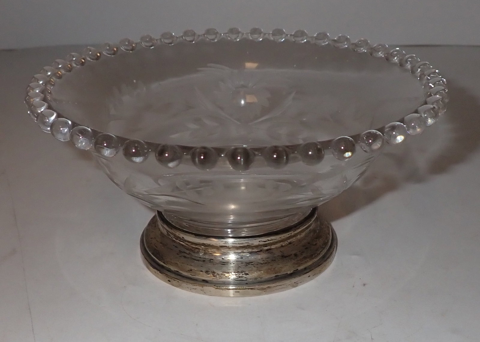 Candlewick Candy Dish w/ Sterling Silver Base (1 of 3)