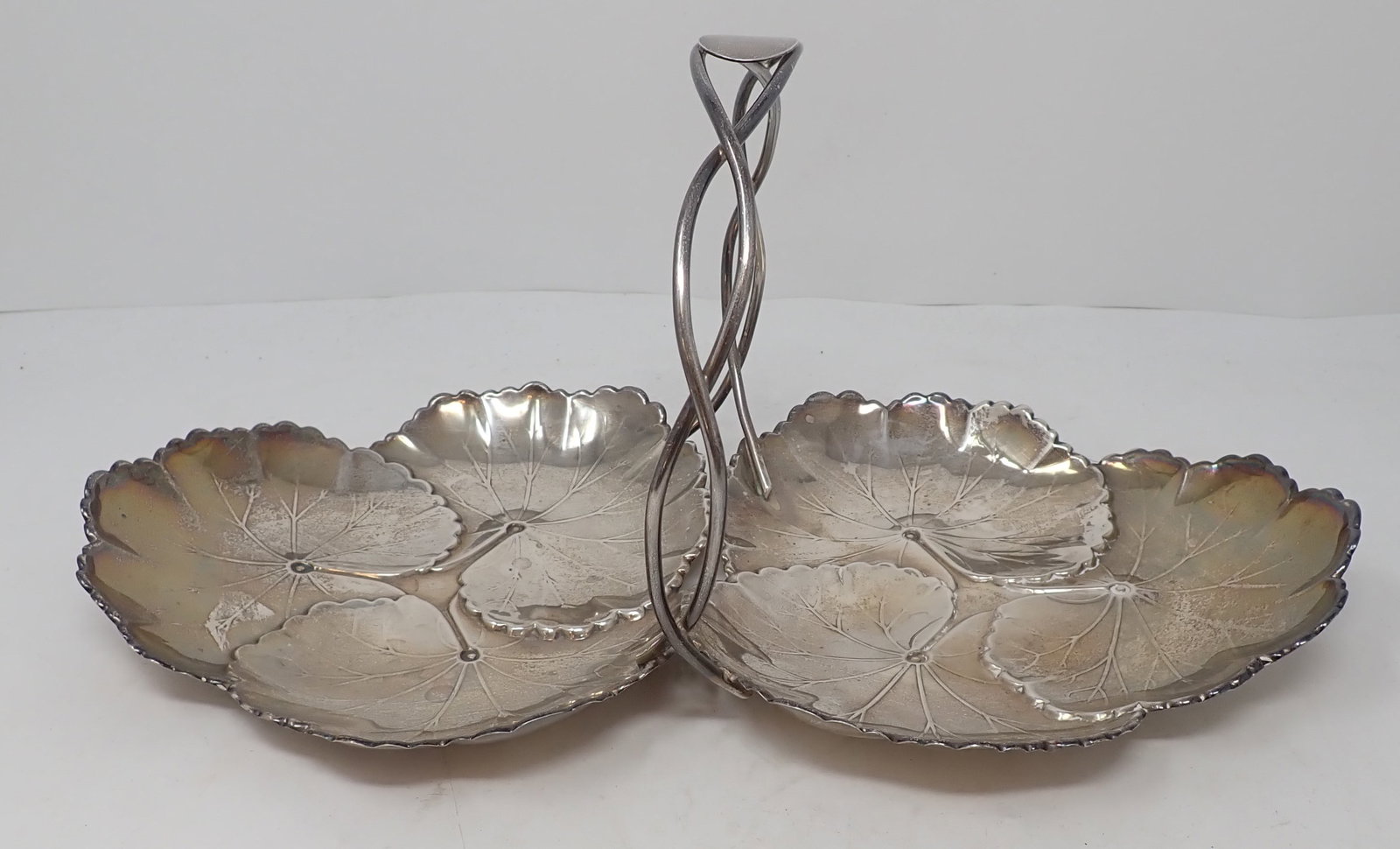 Sterling Silver Leaf Motif Serving Tray X103 (1 of 4)