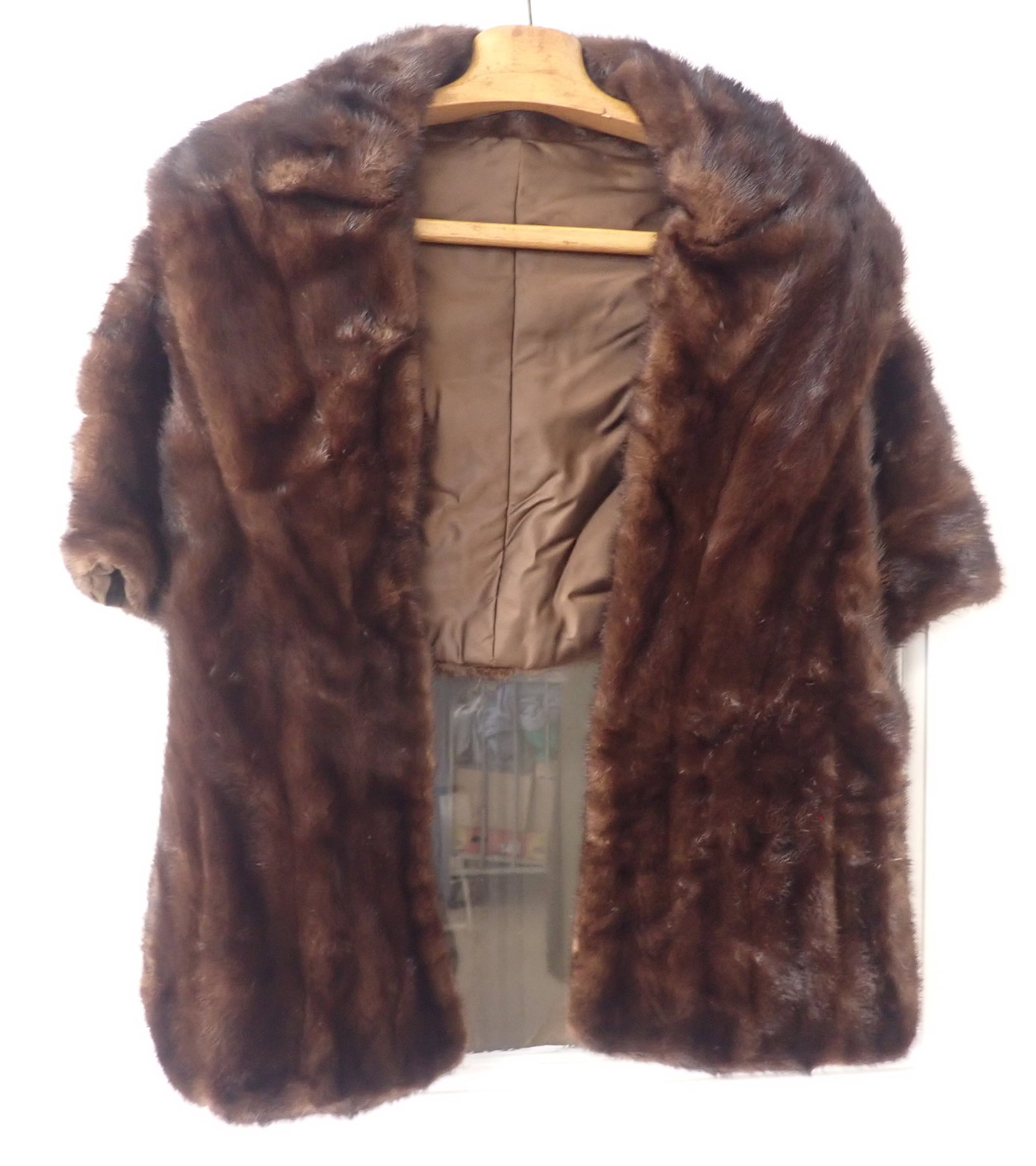 2 Mink Fur Stoles: #1 is apprx 29 1/2" wide and 30 1/2" long. #2 29" wide and 27" long. Shipping available