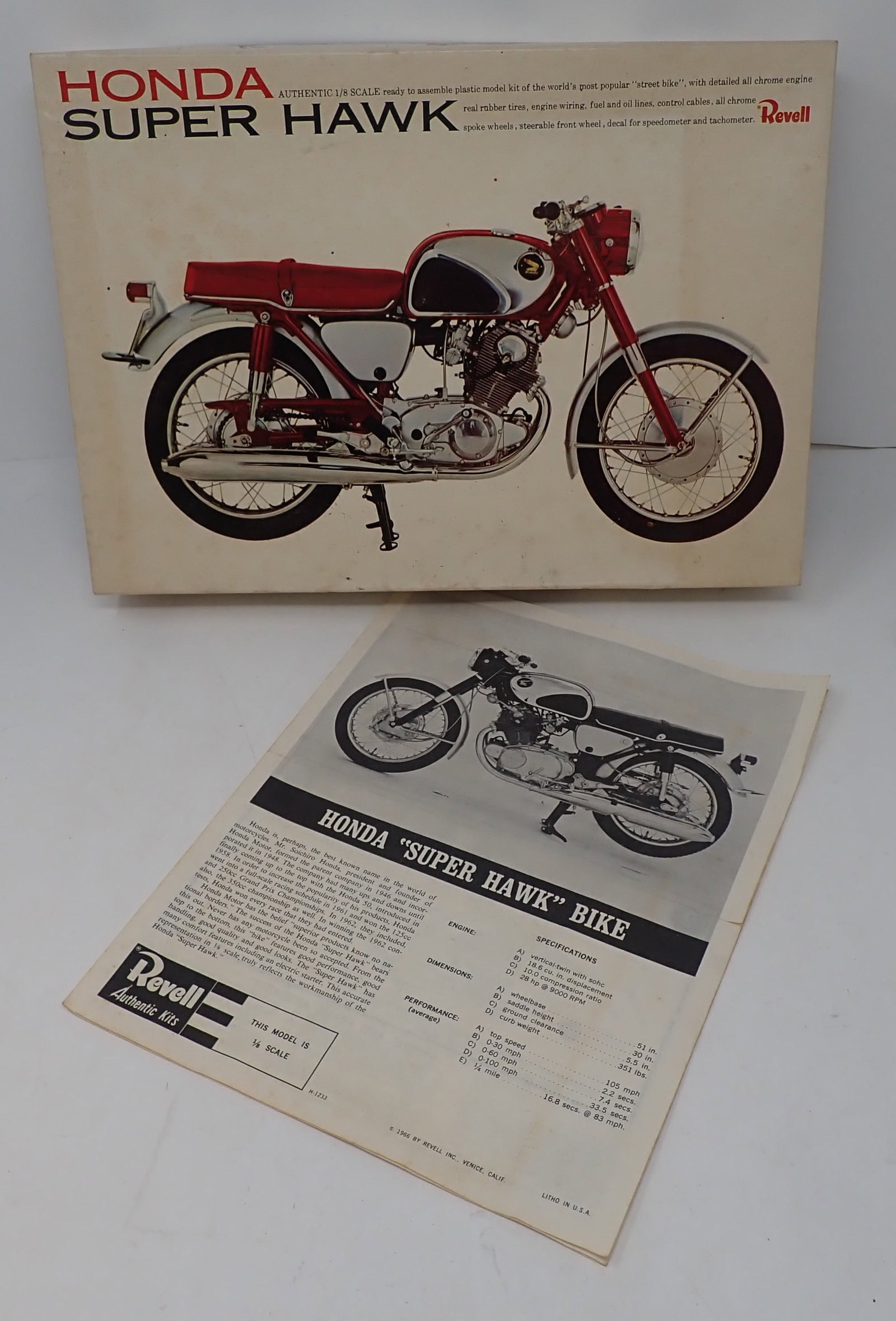 Revell Honda Super Hawk Model EMPTY Box: BOX ONLY ! Shipping available