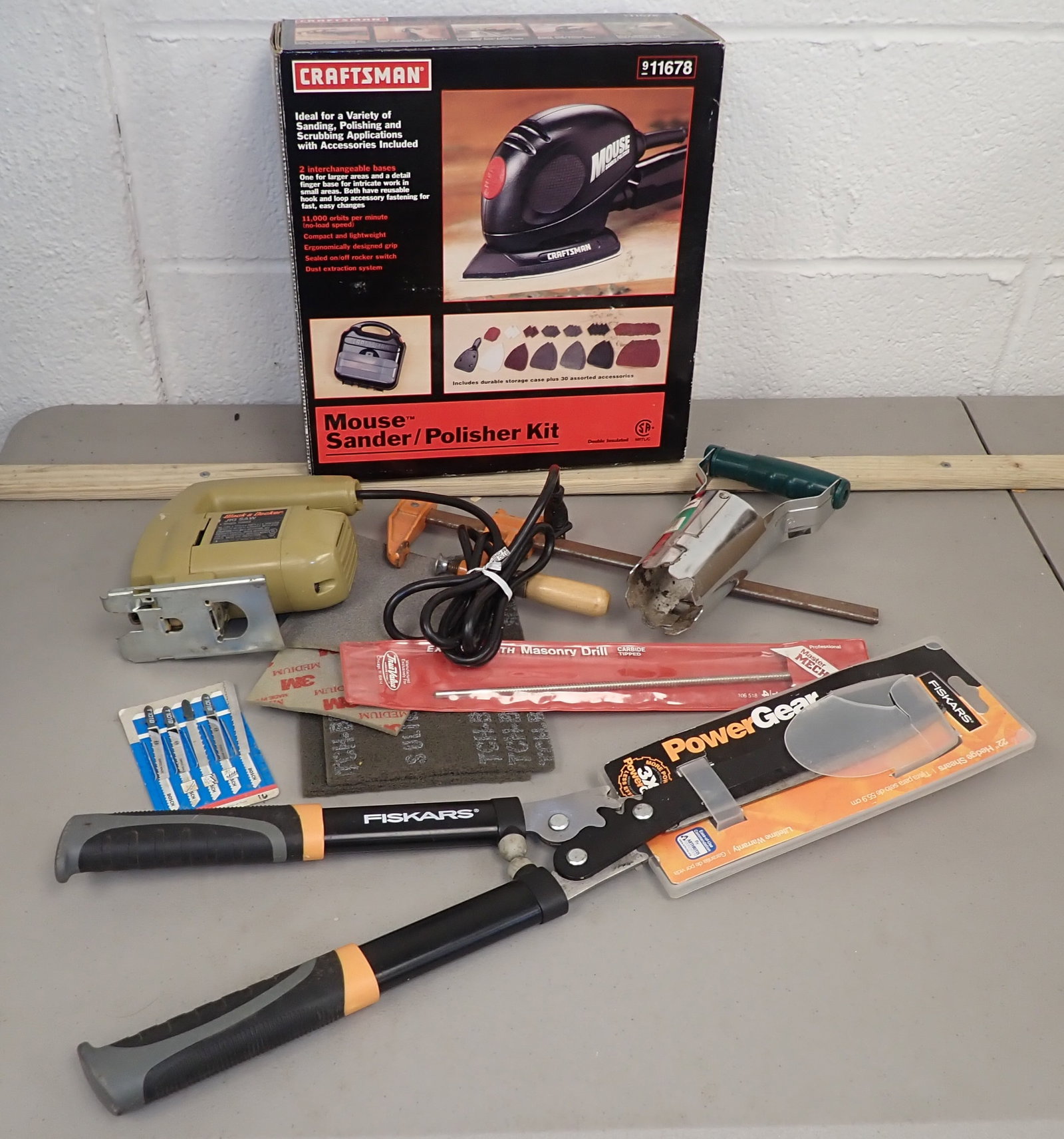Fiskars Hedge Shears, Craftsman Mouse Sander & Misc: NO in house shipping !