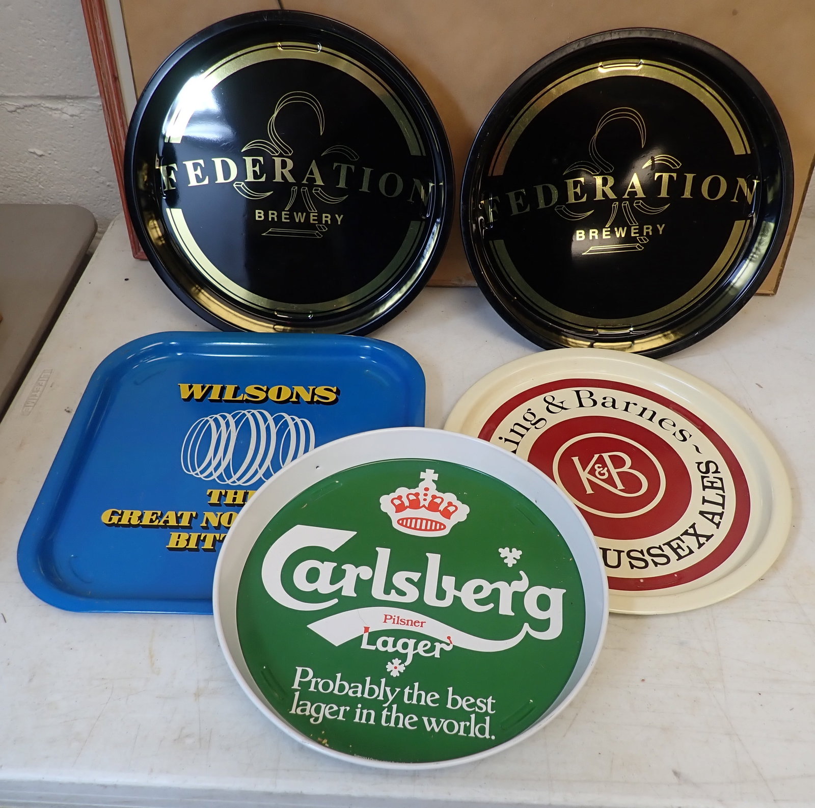 Carlsberg , Federation, Wilson's & Misc Beer Trays: Shipping available