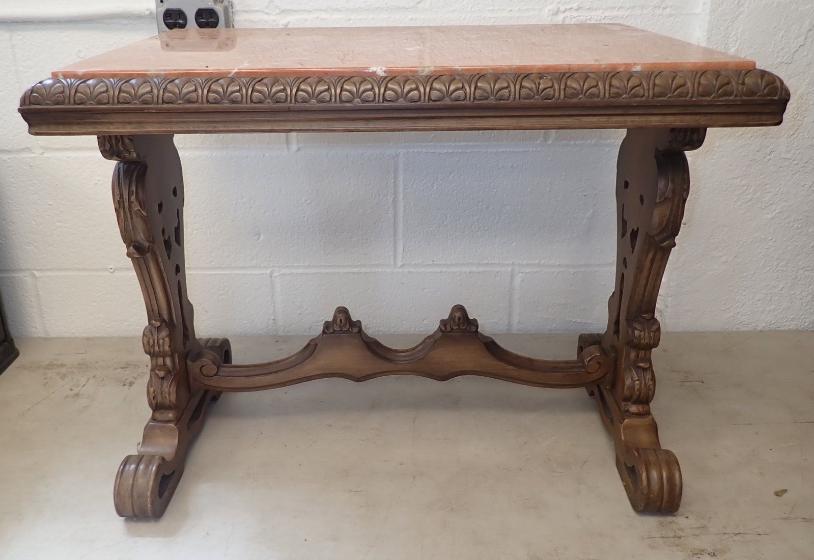 Carved Marble Top Side Table (1 of 3)
