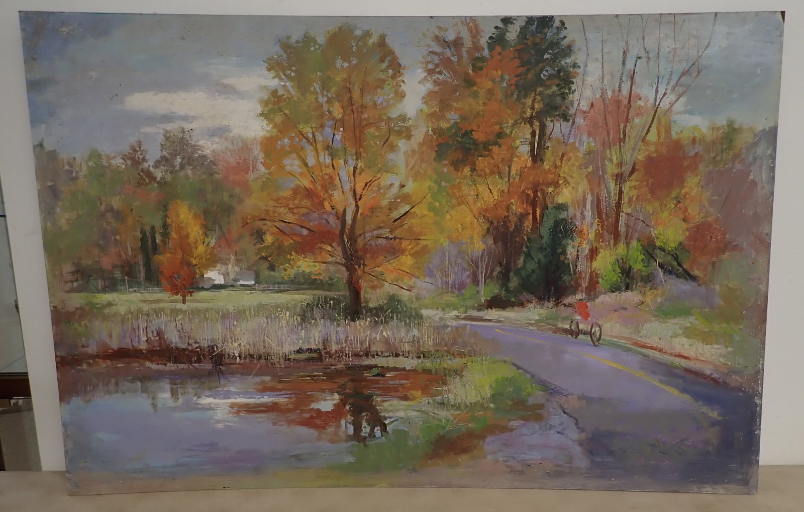 Signed John Reilly Oil on Board Painting: Approx 32" x 48". No in house shipping !