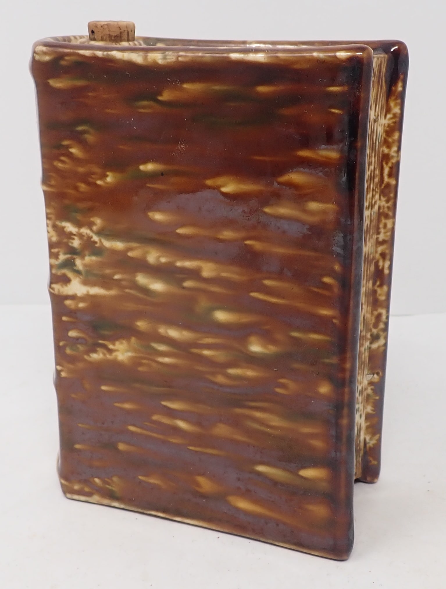 Bennington Pottery Book Flask: Approx 2"x 4" x 5 5/8" tall. Shipping available