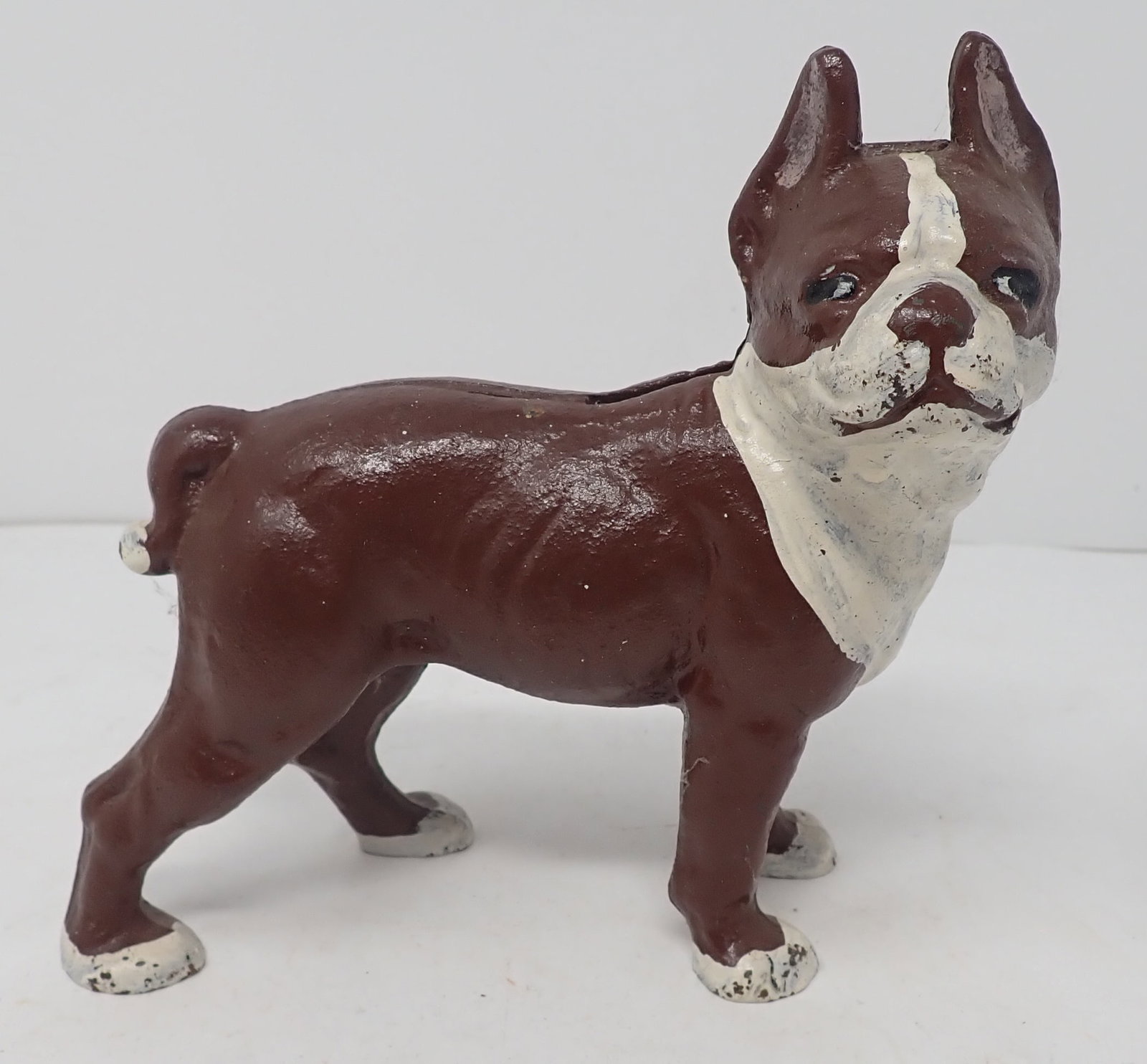 Cast Iron French Bulldog Still Bank: Approx 5 1/4" tall. Shipping available