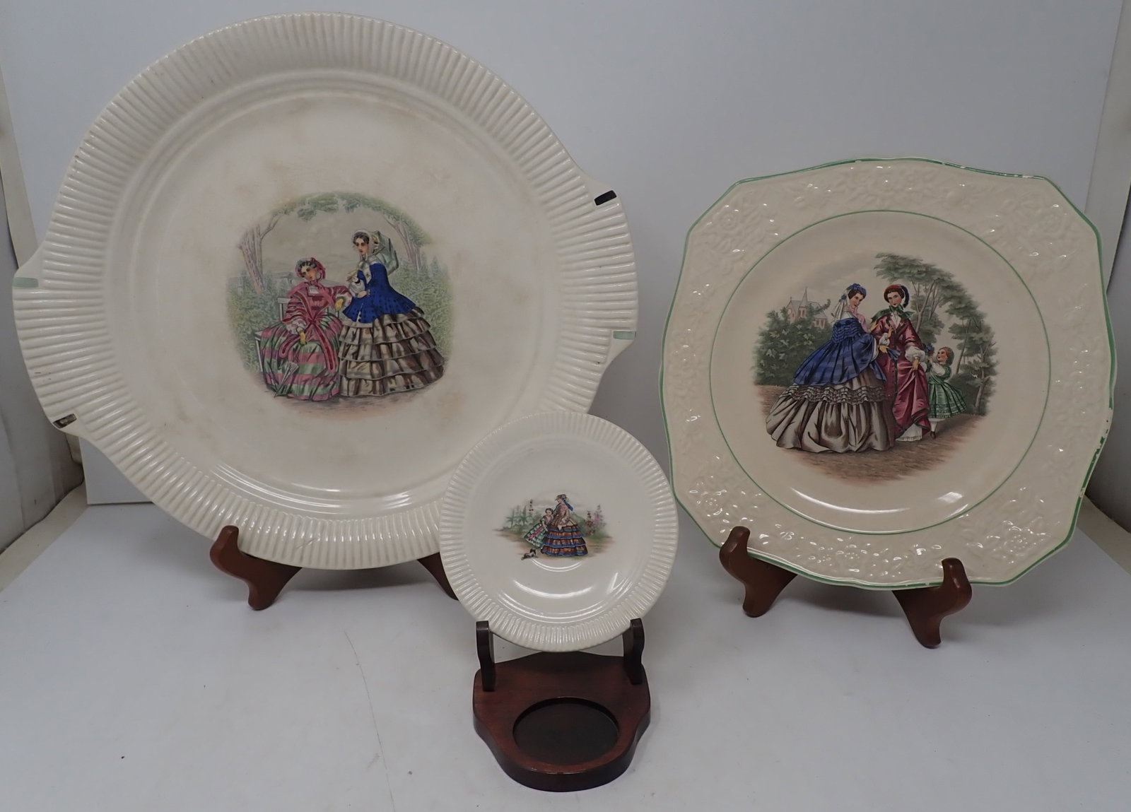 Godey Prints Platter & Dishes: Largest is apprx 12 1/4" in diameter. Shipping available