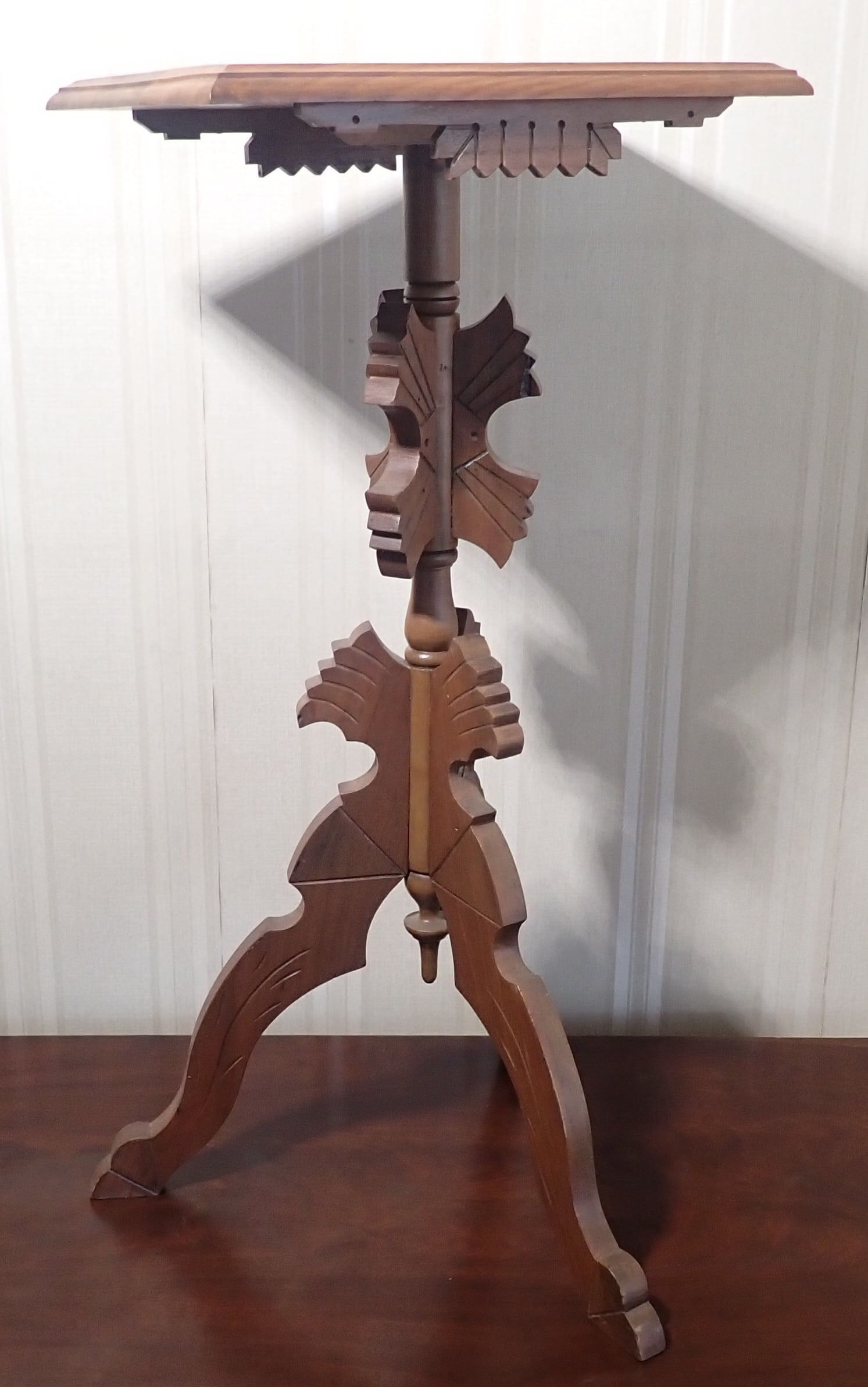 Victorian Eastlake Plant Stand: Approx 11 3/4" x 15" x 30 3/4" tall. No in house shipping !
