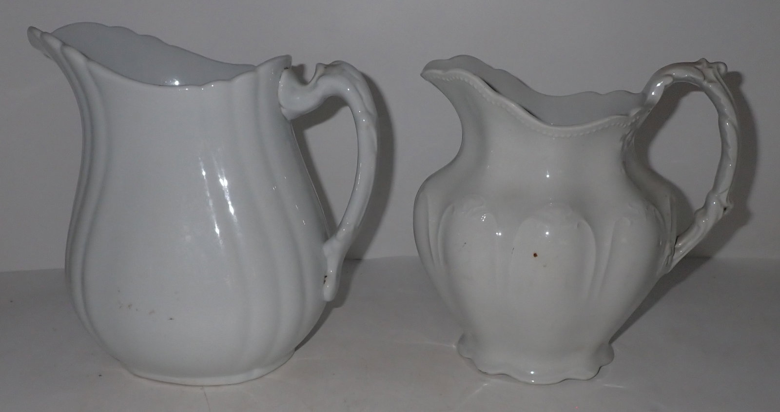 2 Johnson Bros Royal Ironstone Pitchers: Tallest is approx 8 1/4" tall. Shipping available