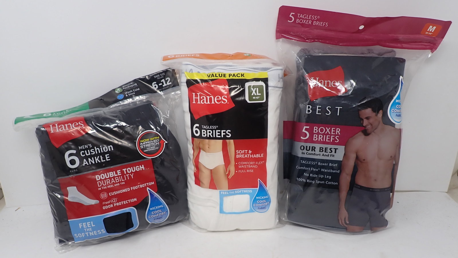 Hanes Briefs, Boxers, & Ankle Socks: Shipping available