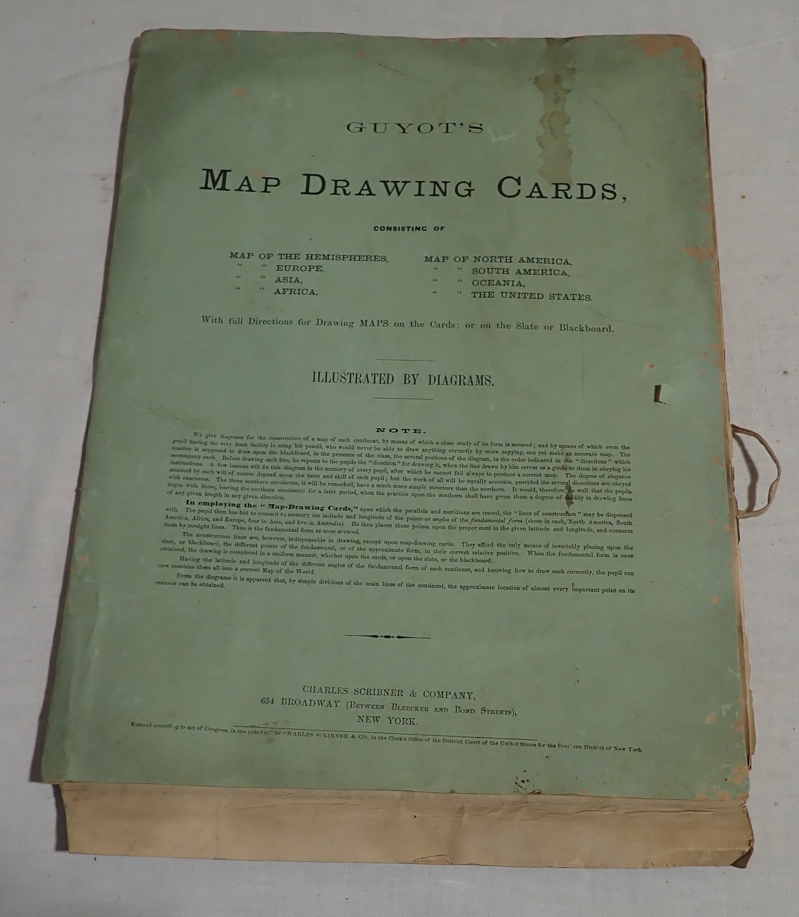 1867 Charles Scribner Guyot's Map Drawing Cards: Not all are pictured. We do not guarantee it is complete. Shipping available