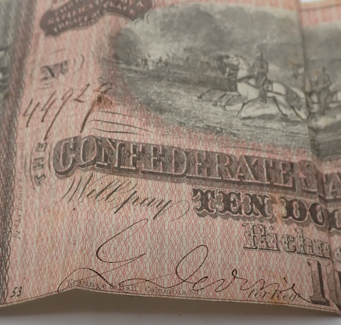 1864 $10 Confederate Note - 4