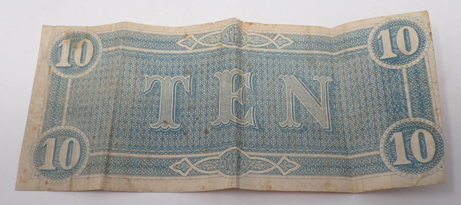 1864 $10 Confederate Note - 5