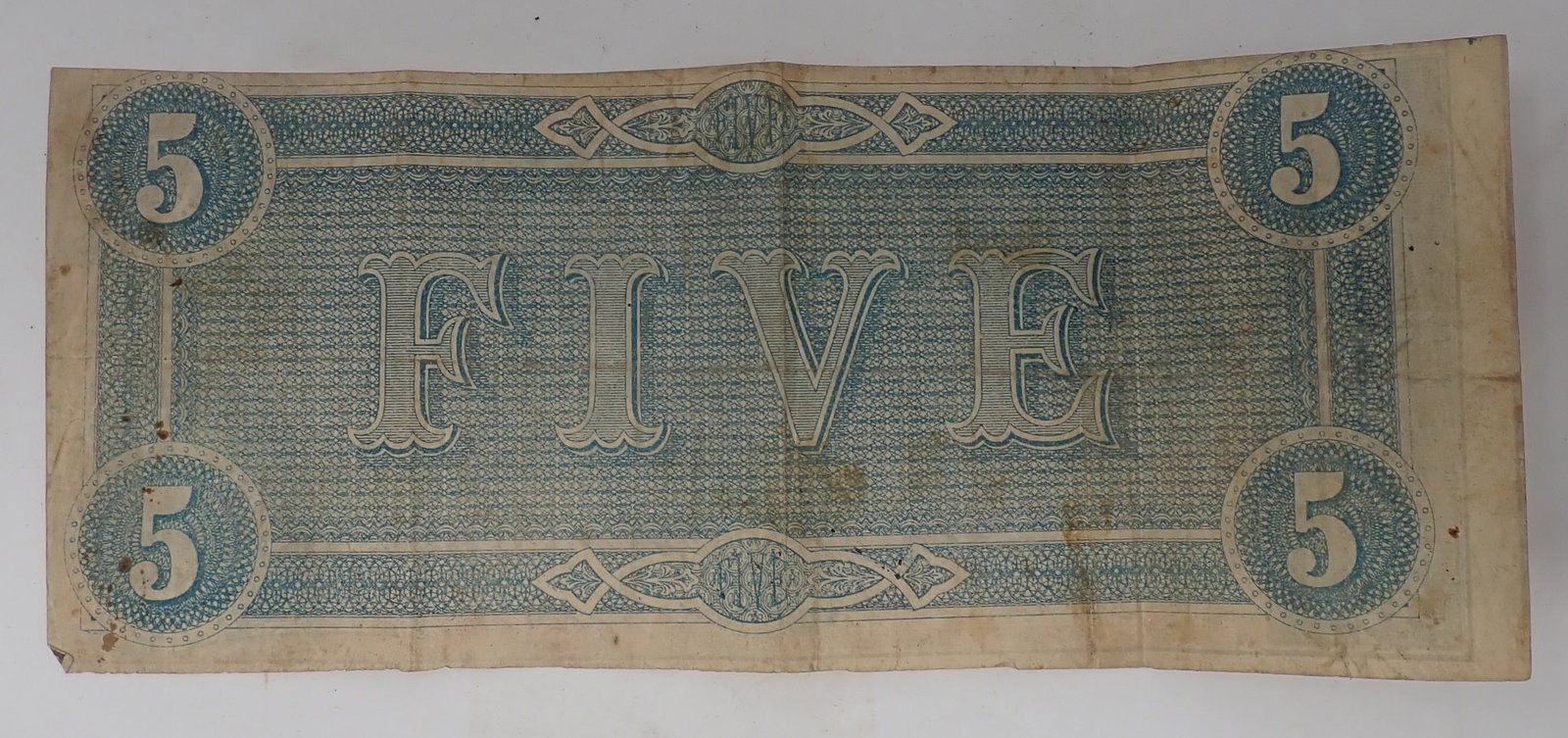 1864 $5 Confederate Note - 3