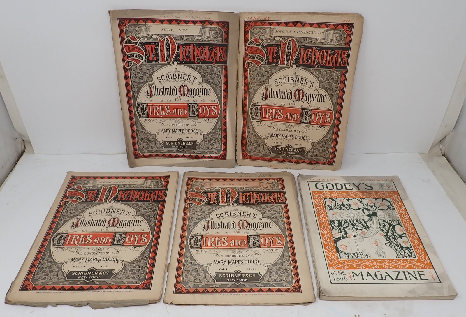 1875 St. Nicholas & 1896 Godey's Magazines: Shipping available