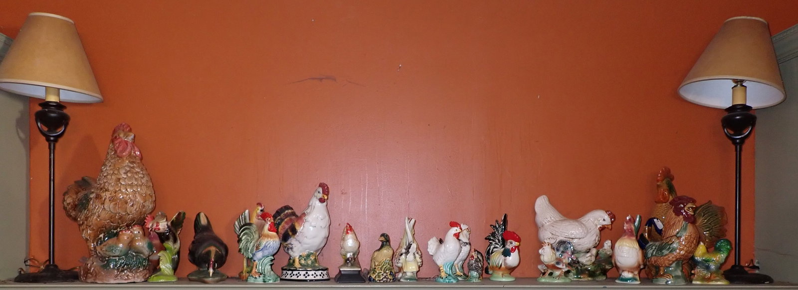 Chickens / Roosters , Lamps , & Misc: Tallest chicken is approx 14 3/8". No in house shipping !