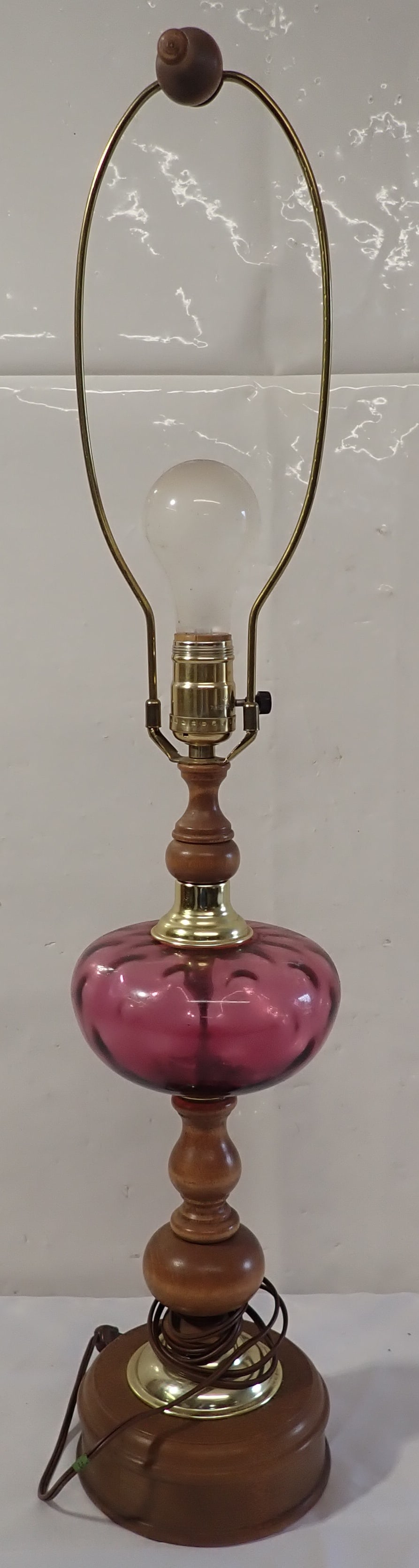 Cranberry Glass Table Lamp (1 of 2)