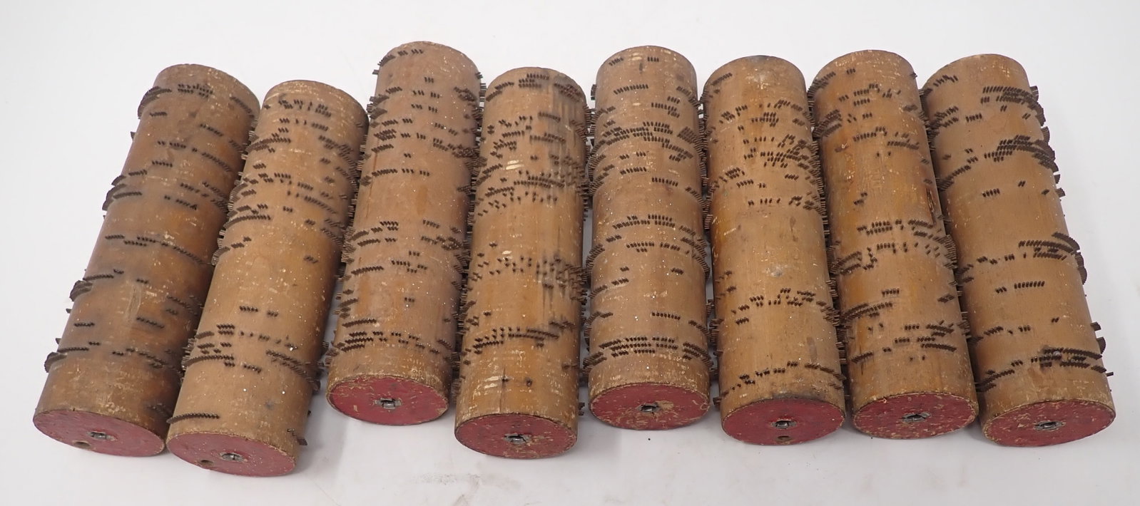 8 Roller Organ Cobs: Approx 1 7/8" in diameter and 6 3/8" long. Shipping available