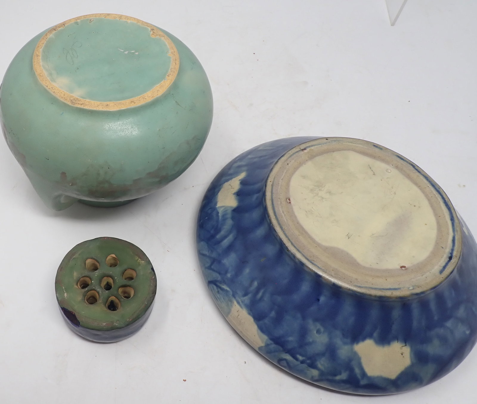 Pottery Vessels & Flower Frog - 4