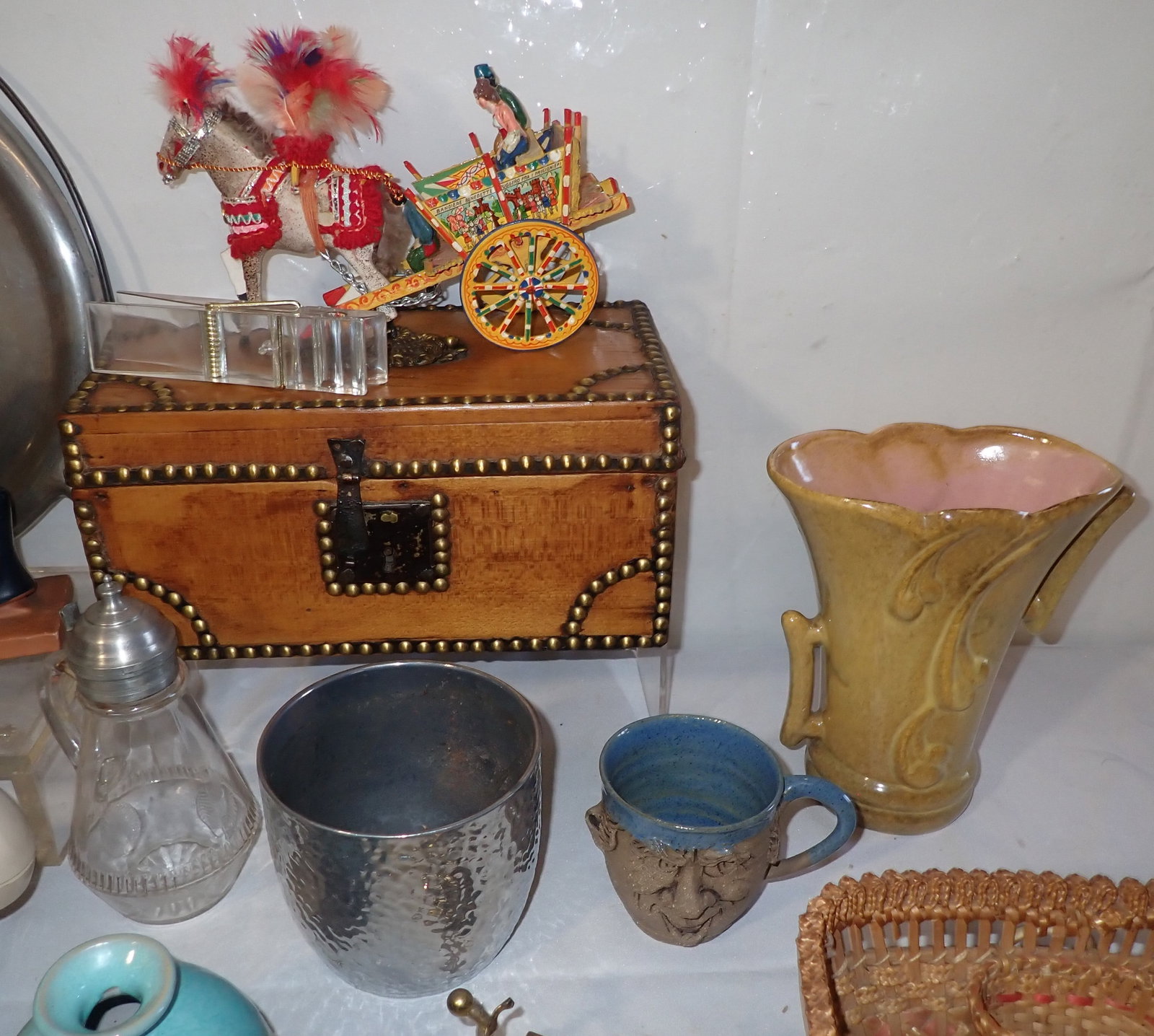 Pottery , Wooden Box, Tea Set, & Misc - 3