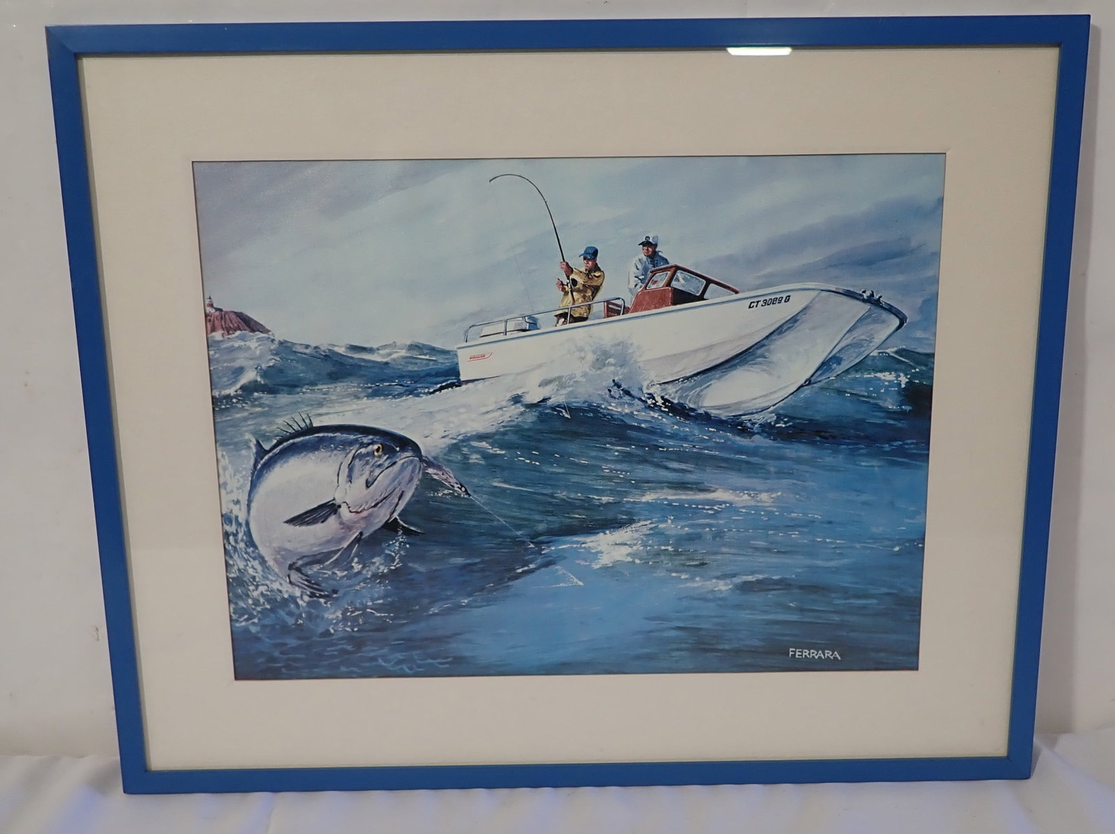 Ferrara Fishing Print: Approx 16 1/2" x 20 5/8". Shipping available ($30 handling charge, plus postage)