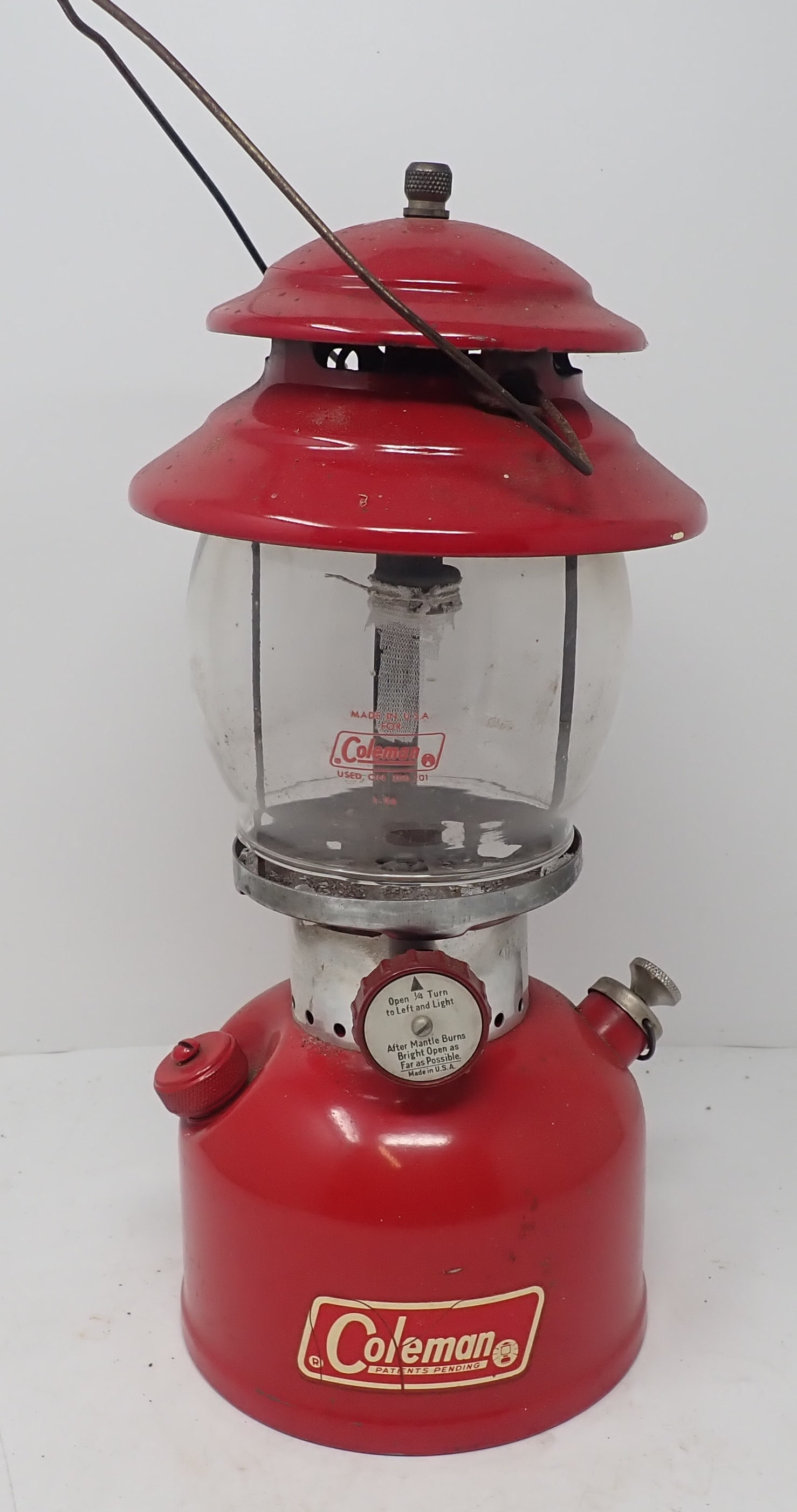 1966 Coleman 200A Lantern: Apprx 13" tall. Has fuel in it. No in house shipping !