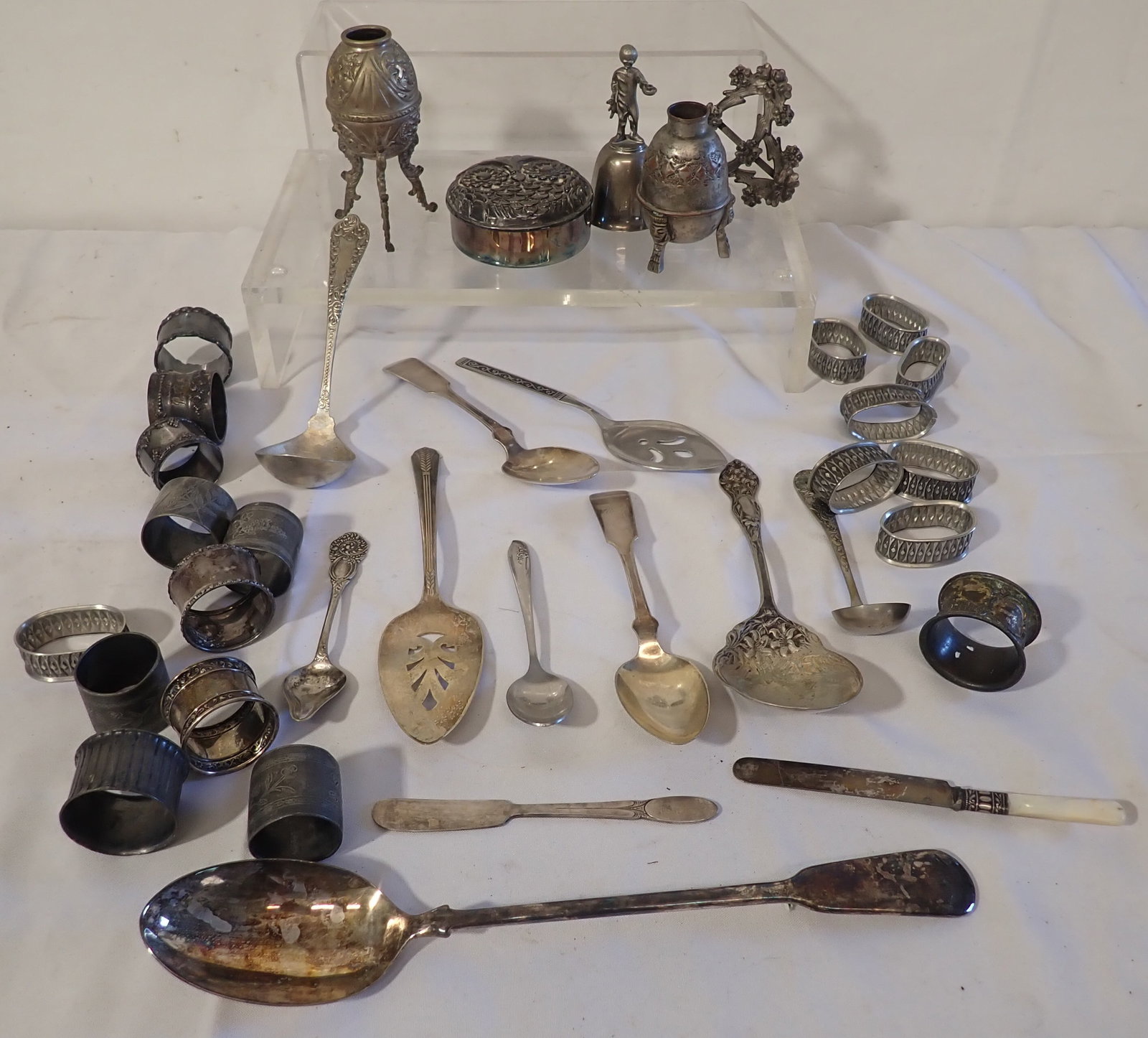 Silver Plate & Misc: Largest serving spoon is apprx 12 3/8" long. No in house shipping !