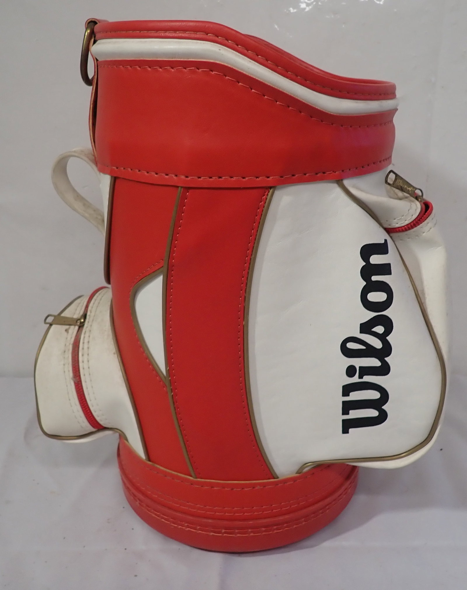 Wilson Golf Bag Trash Can: Apprx 9 1/2" in diameter and 17 1/2" tall. Shipping available