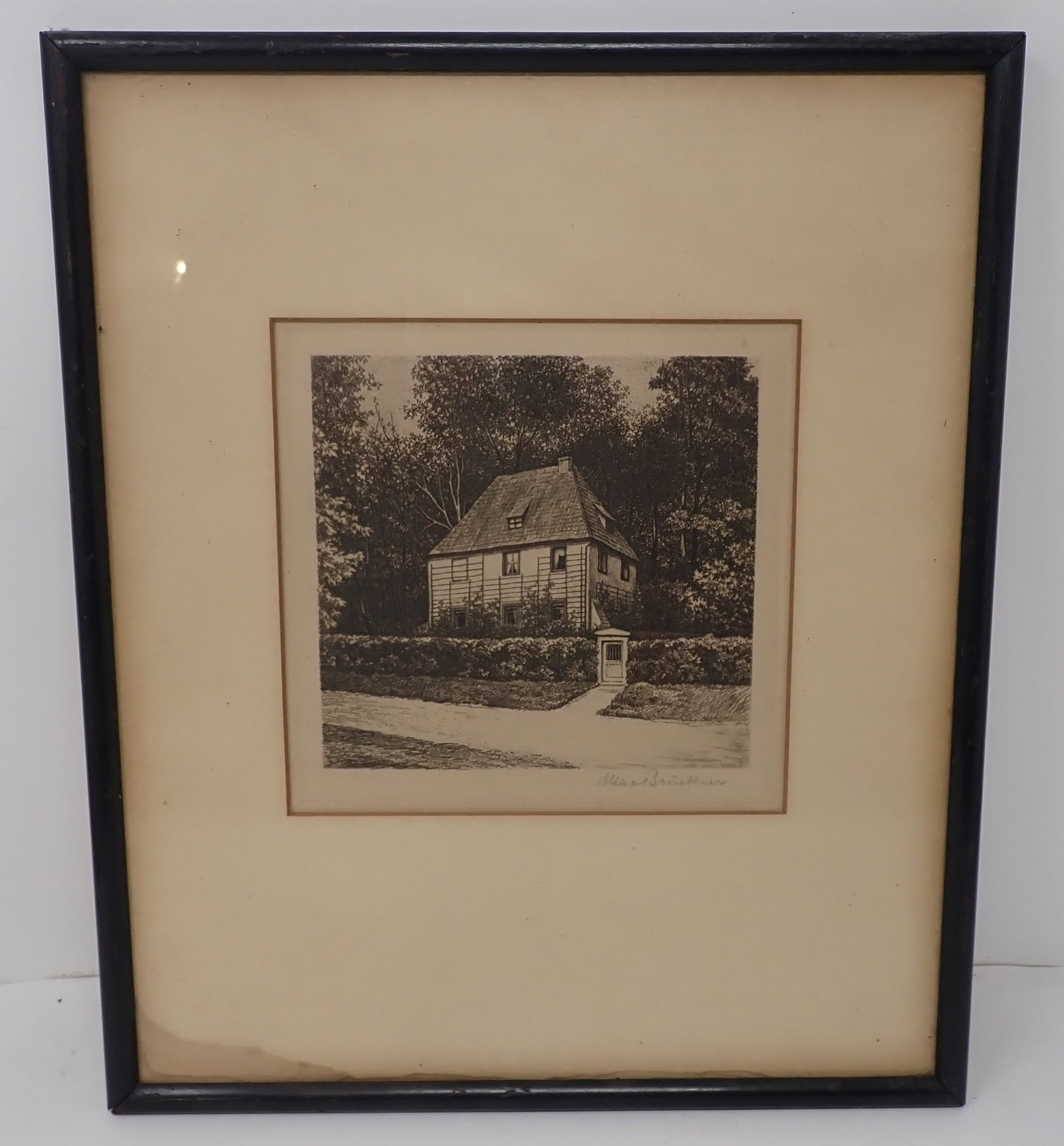 Signed Etching of House: Approx 10 1/2" x 11 1/2". Shipping available